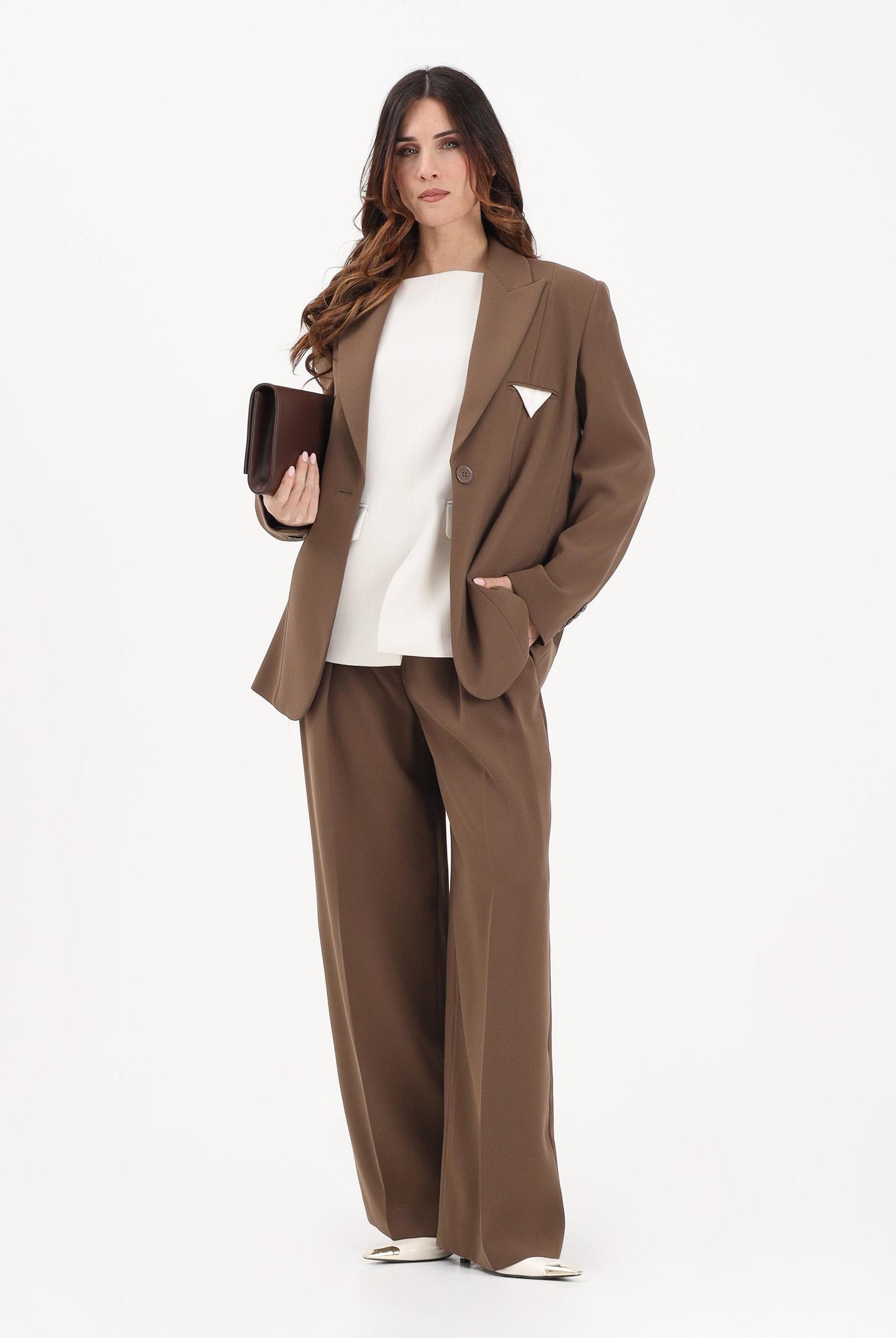 ARMANI EXCHANGE Pantalone elegante marrone da donna XW001939AF21529 U6136 ARMANI EXCHANGE