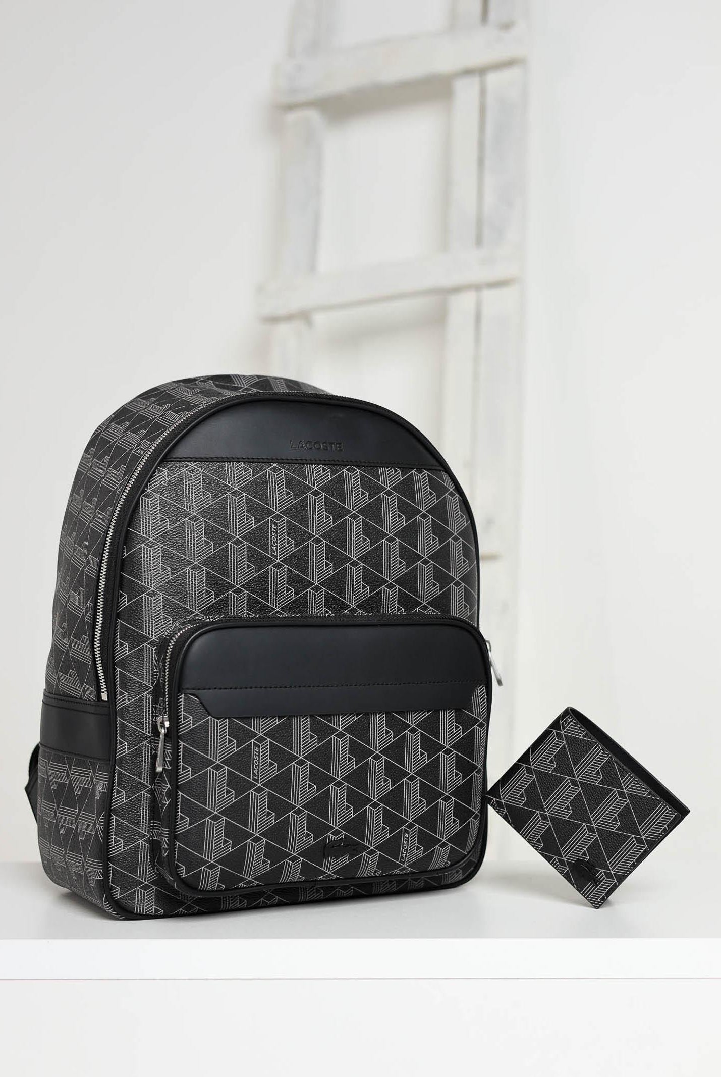 LACOSTE Portafogli The Blend Monogram nero da uomo NH4844 H45 LACOSTE