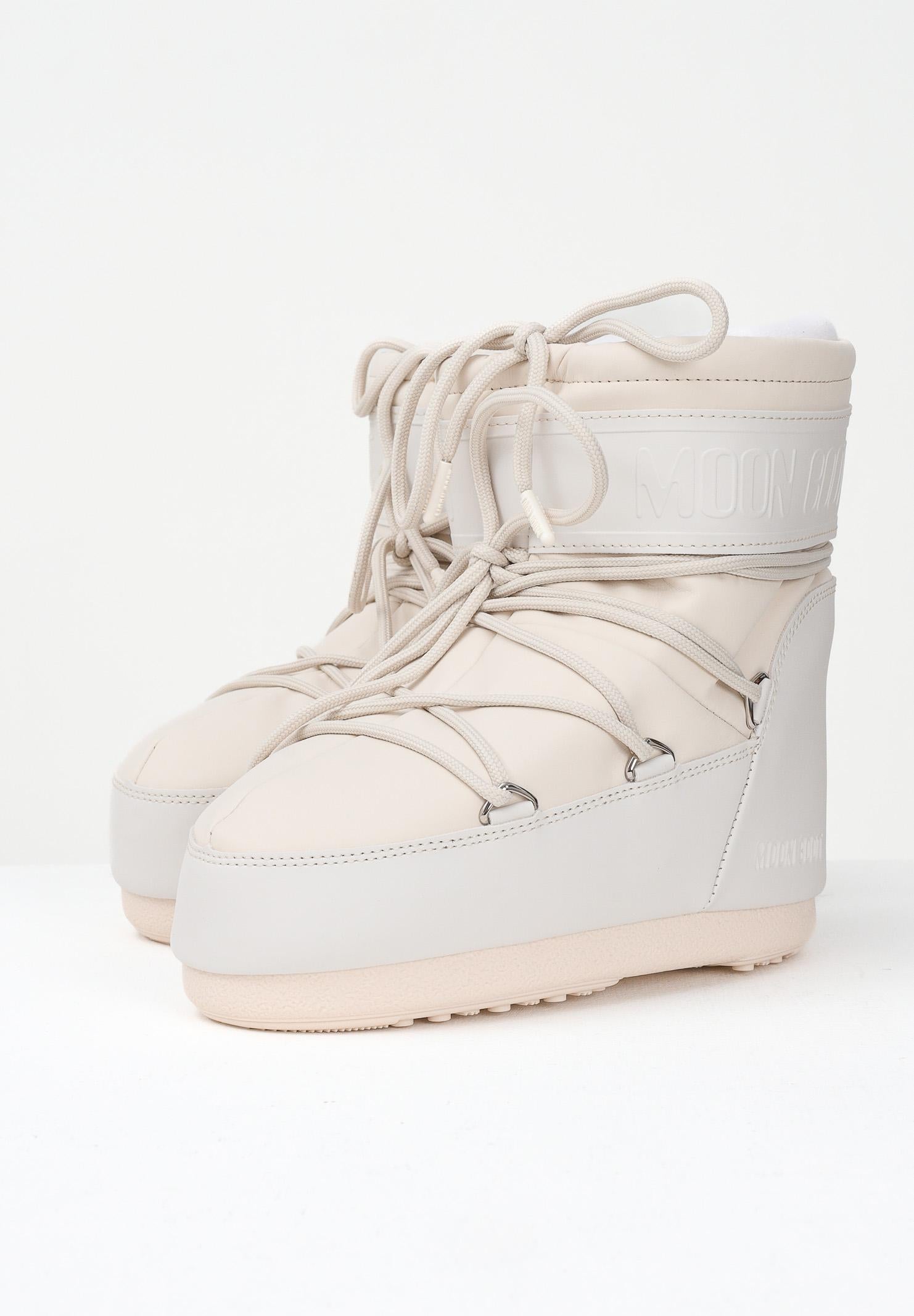 MOON BOOT Stivali da neve ICON LOW RUBBER panna da donna 80D1409380 L002 MOON BOOT