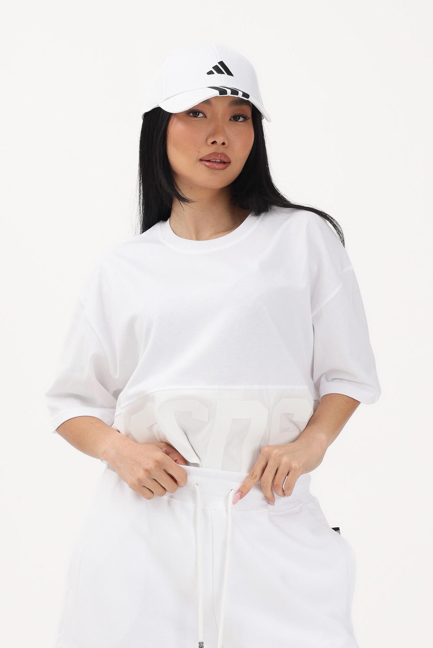 GCDS T-shirt a manica corta bianca per uomo e donna con logo Z0MLQC109J101 100A GCDS