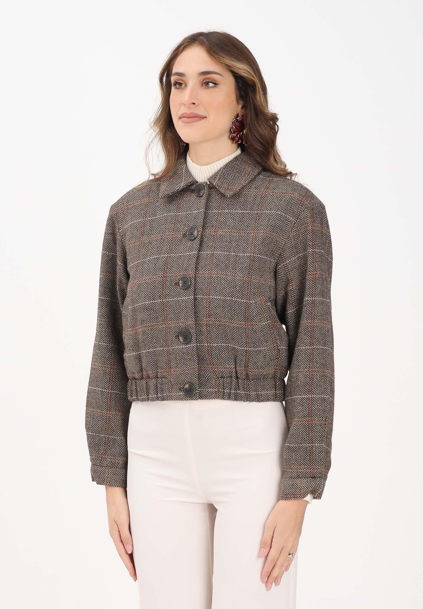 ONLY Cappottino da donna con motivo principe di Galles nelle tonalità beige-marrone 15356760 SealBrown ONLY