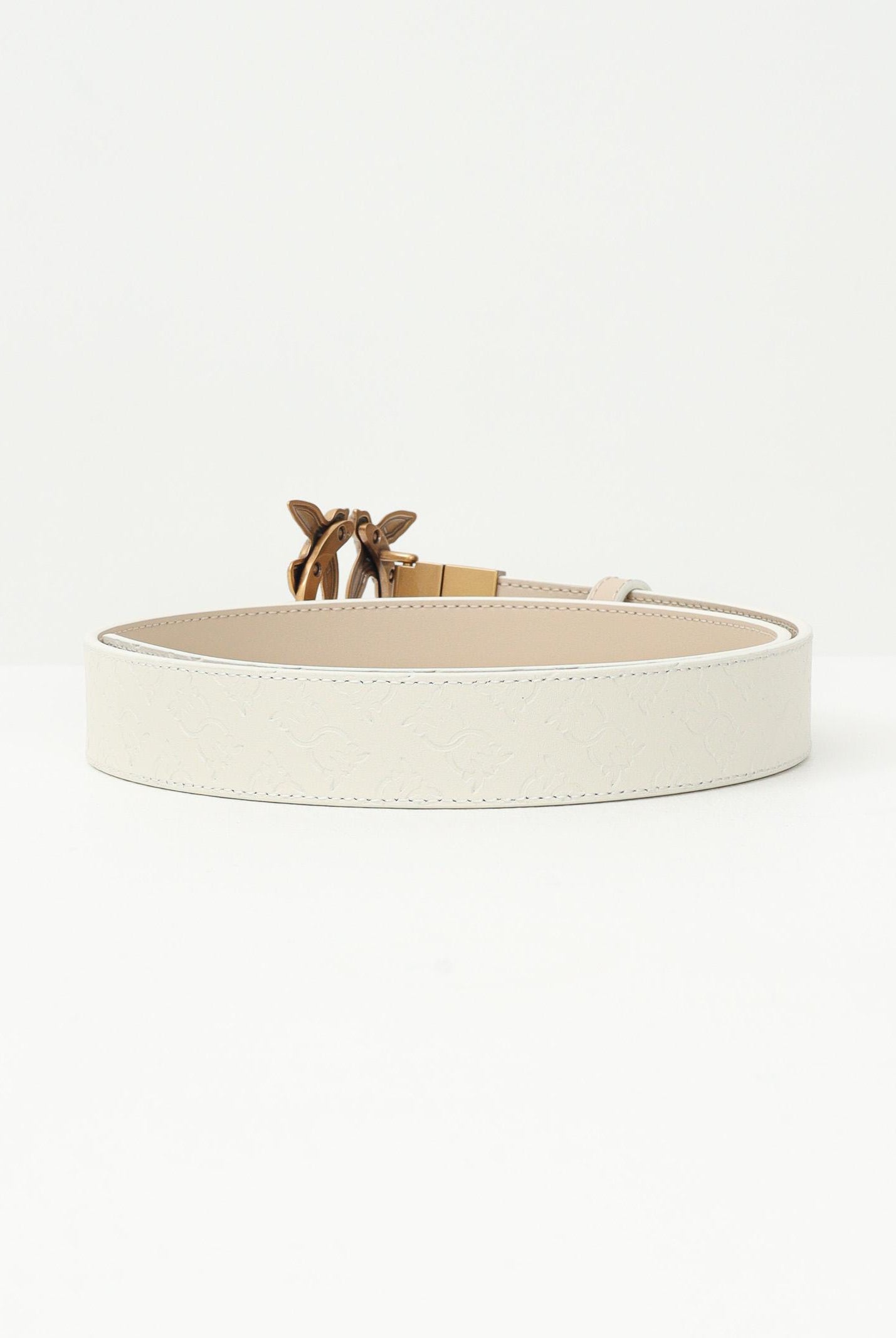 Cintura double face panna e beige da donna con fibbia Love Birds 100125A1Z6 CCOQ PINKO