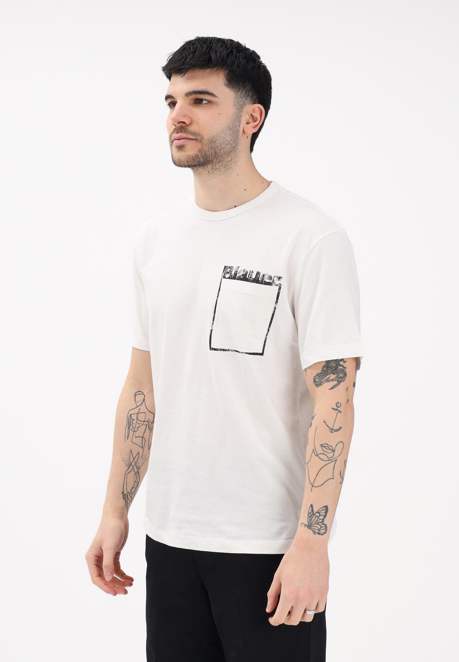 BLAUER T-shirt a manica corta panna da uomo con stampa grafica 26SBLUH02069-007439 102 BLAUER