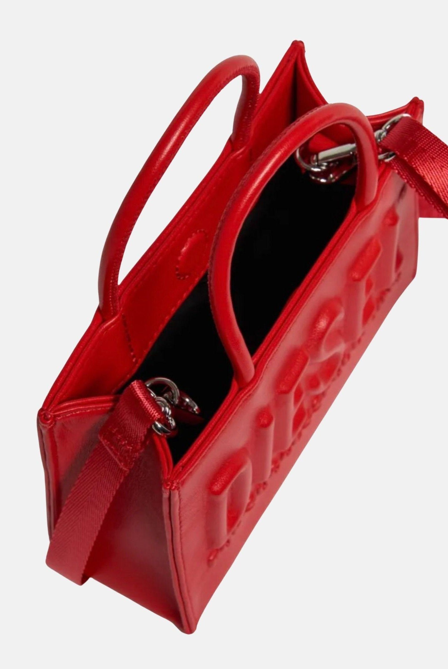 DIESEL Borsa a mano rossa da donna con logo in rilievo J02529P8073 T4346 DIESEL