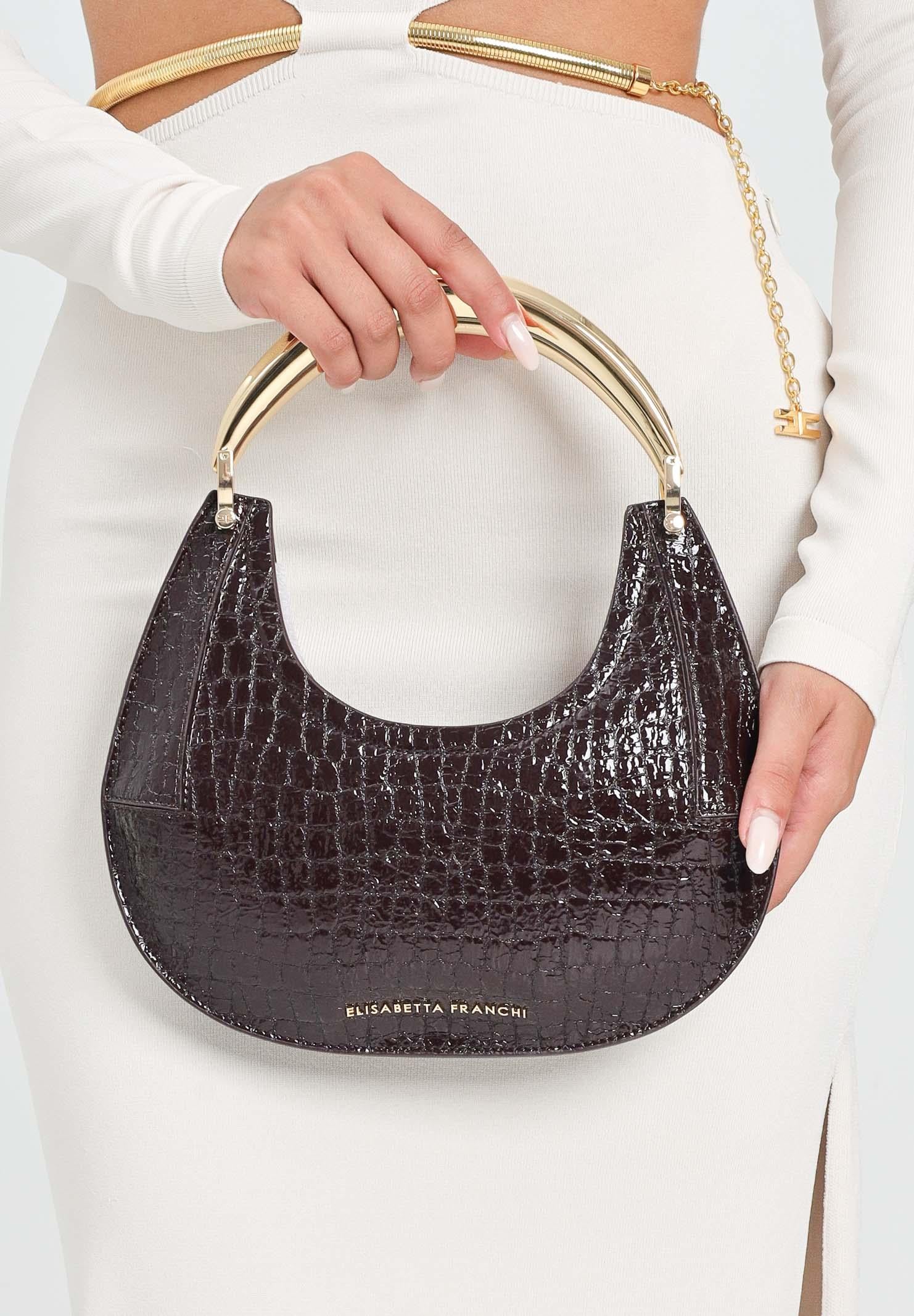 ELISABETTA FRANCHI Borsa a mano bordeaux da donna con stampa cocco BS29A56E2 EA4 ELISABETTA FRANCHI