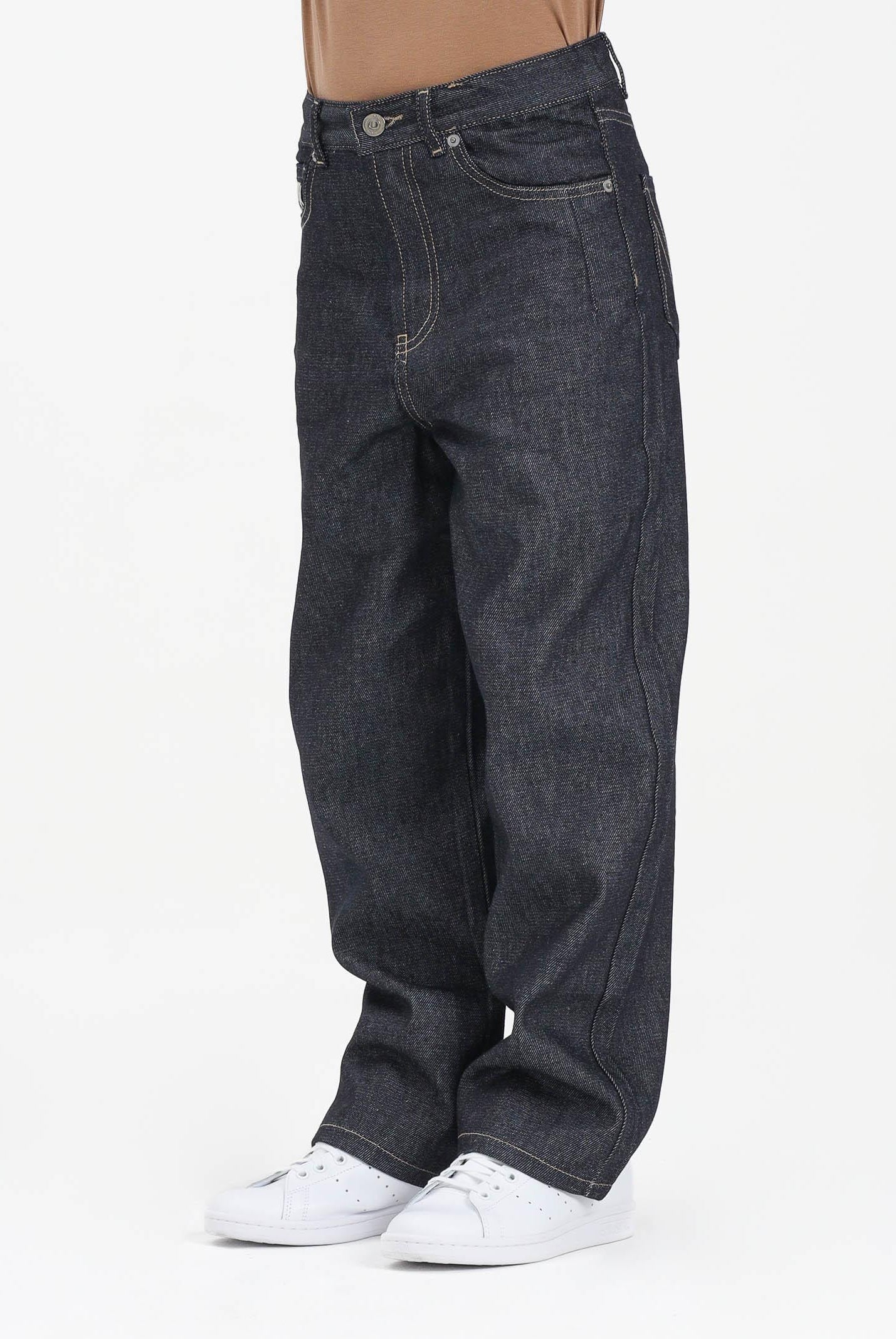 N21 Jeans in denim scuro per donna, ragazzi e bambini con impunture a contrasto N2108MN0438 0N01 N21