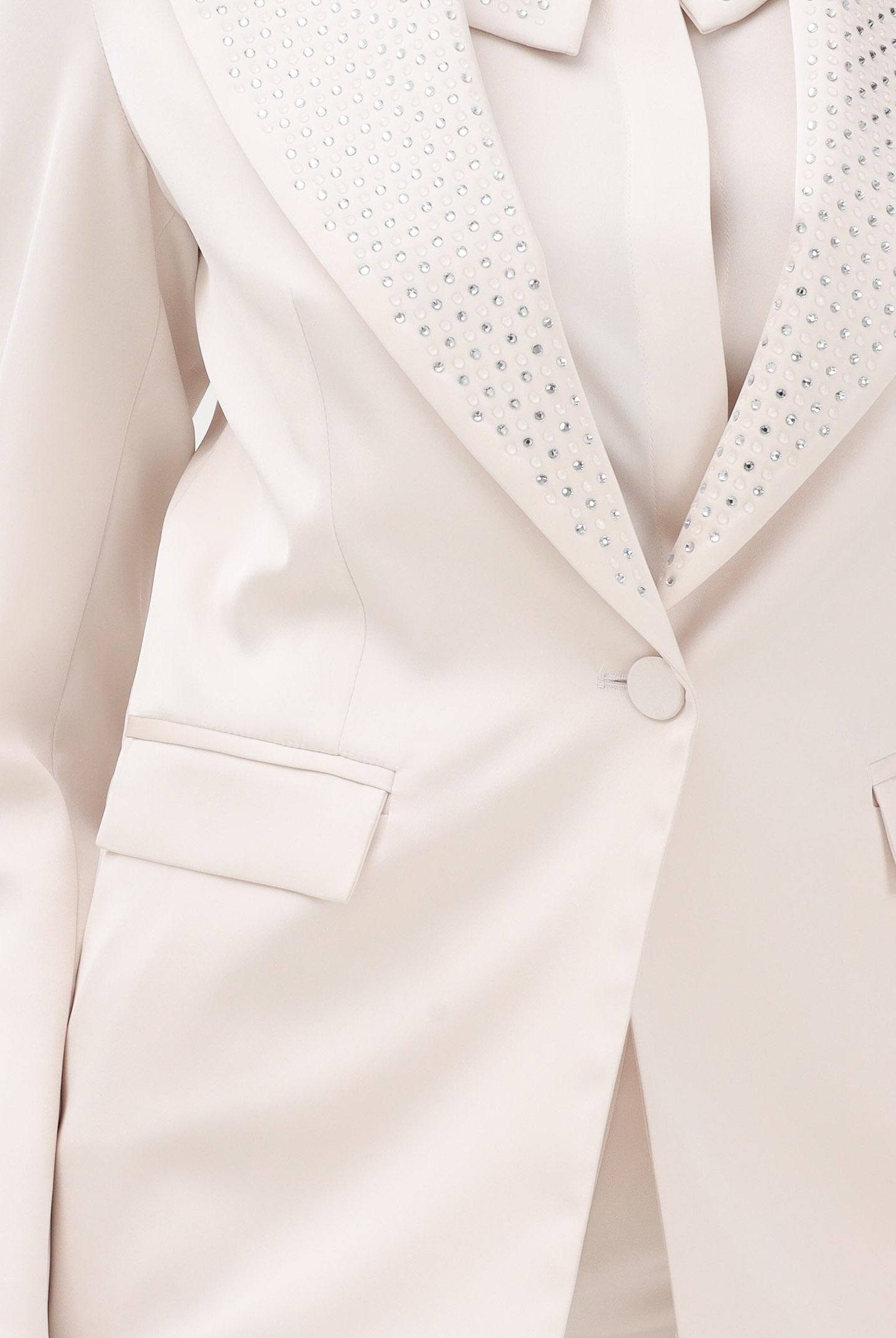 SIMONA CORSELLINI Giacca monopetto avorio da donna con strass P26CEGI10301 V0359 SIMONA CORSELLINI