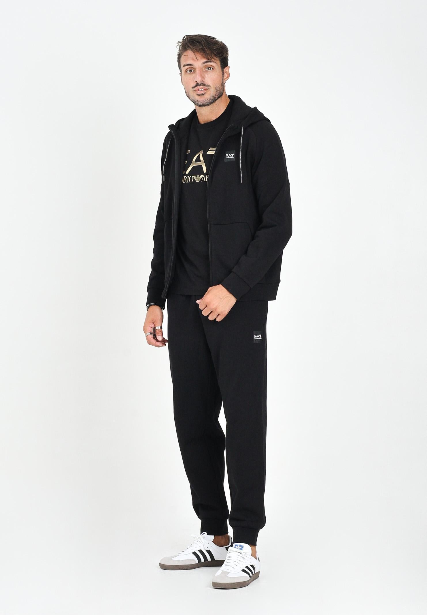 EA7 Tuta nera da uomo con logo 7M000914AF10377 MC317 EA7