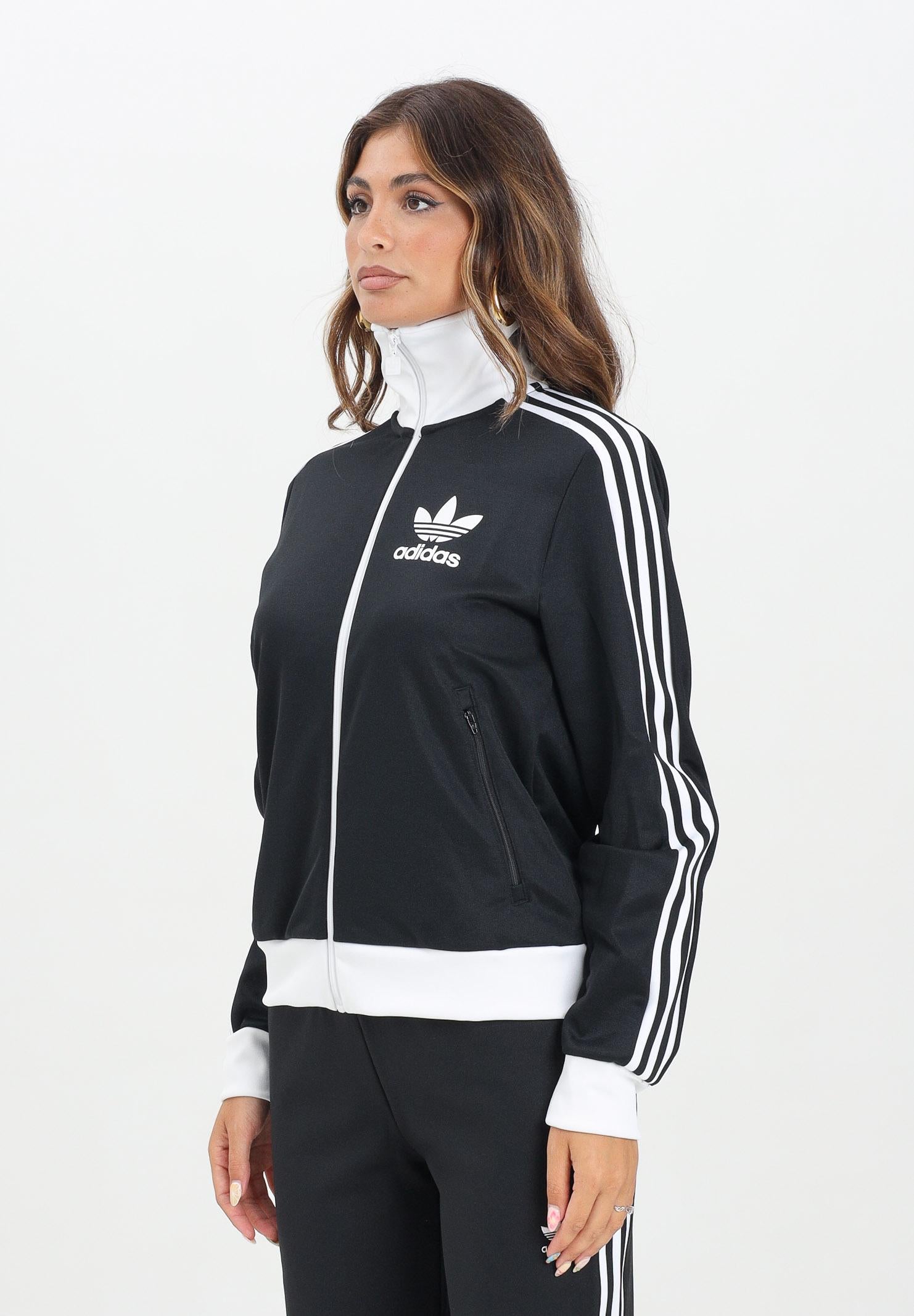 ADIDAS ORIGINALS Felpa con zip Heritage nera da donna HZ3743 ADIDAS ORIGINALS