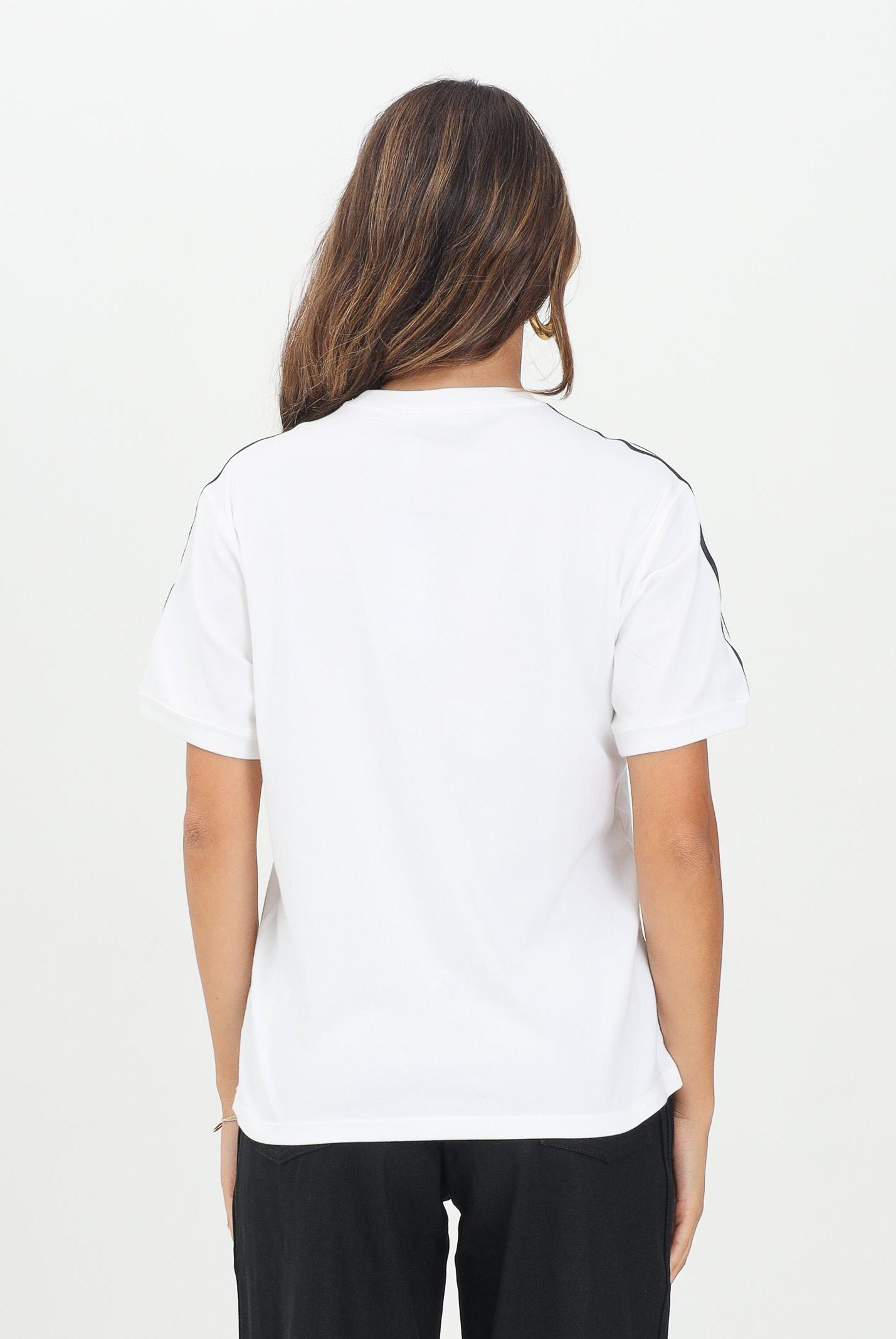 ADIDAS ORIGINALS T-shirt a manica corta 3-Stripes bianca da donna IR8051 . ADIDAS ORIGINALS
