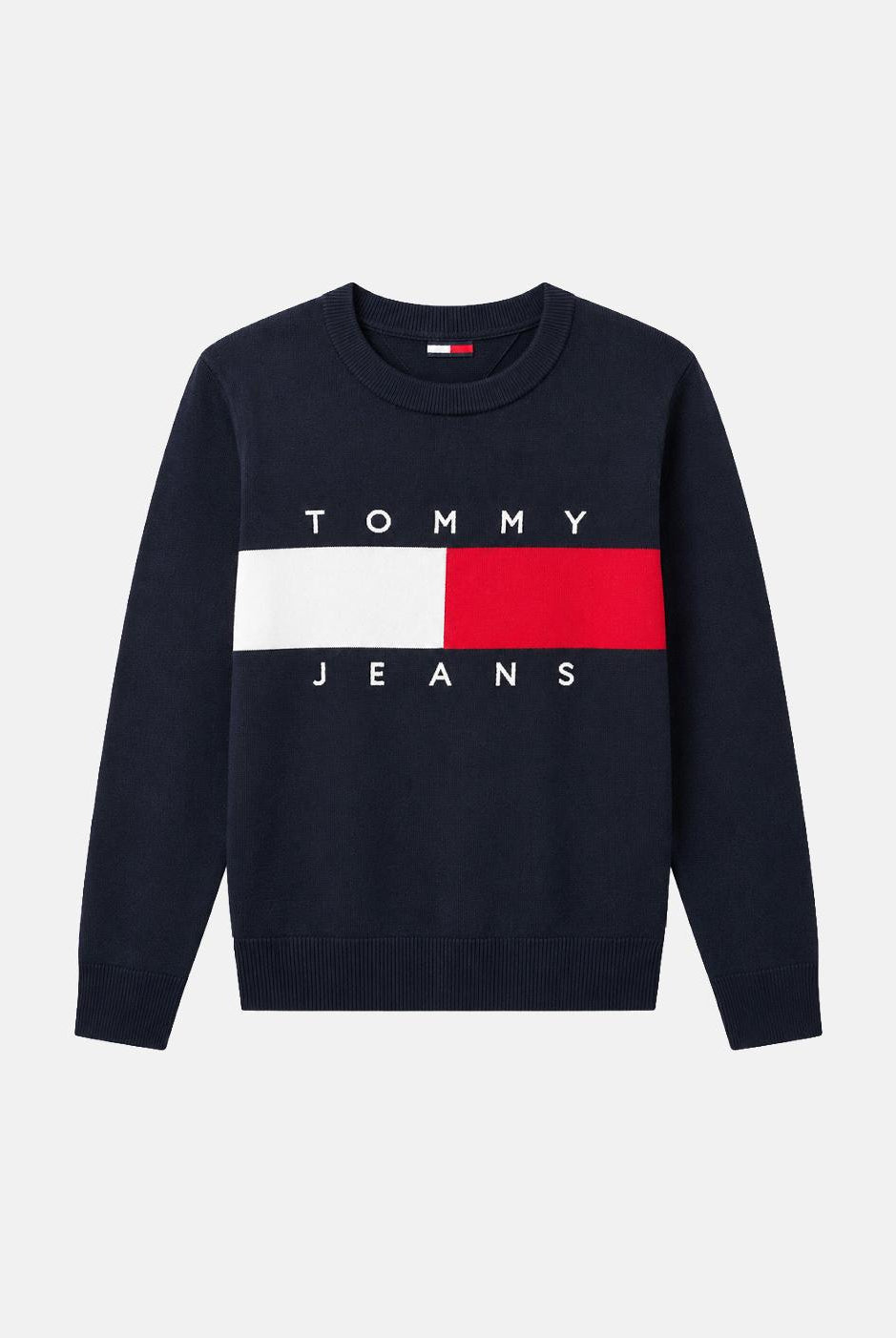 TOMMY JEANS pullover girocollo Tommy Flag Dark Night Navy blu navy donna. DW0DW22930 C1G TOMMY JEANS