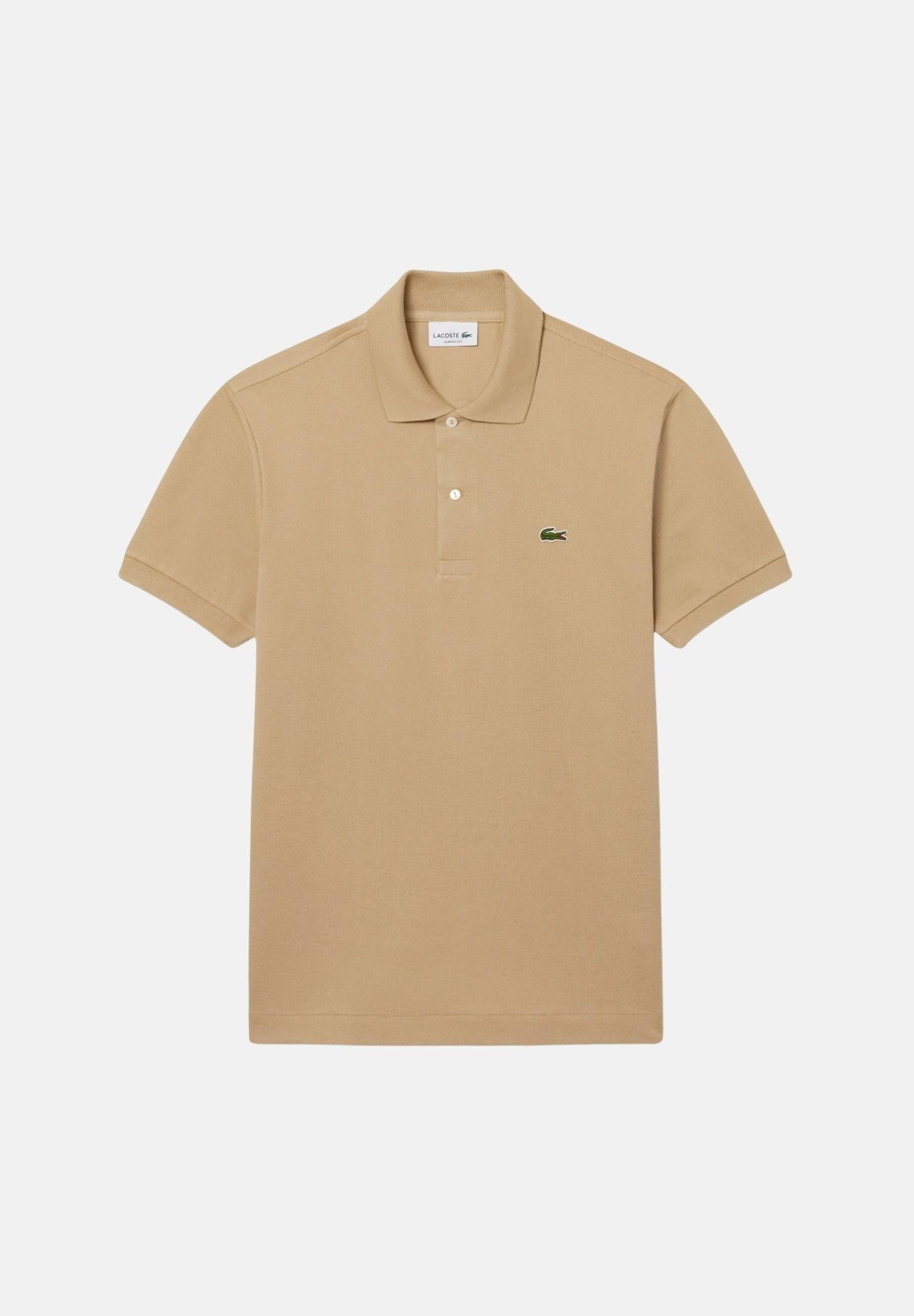 LACOSTE Polo beige per uomo e donna con patch logo coccodirllo 1212 02S LACOSTE