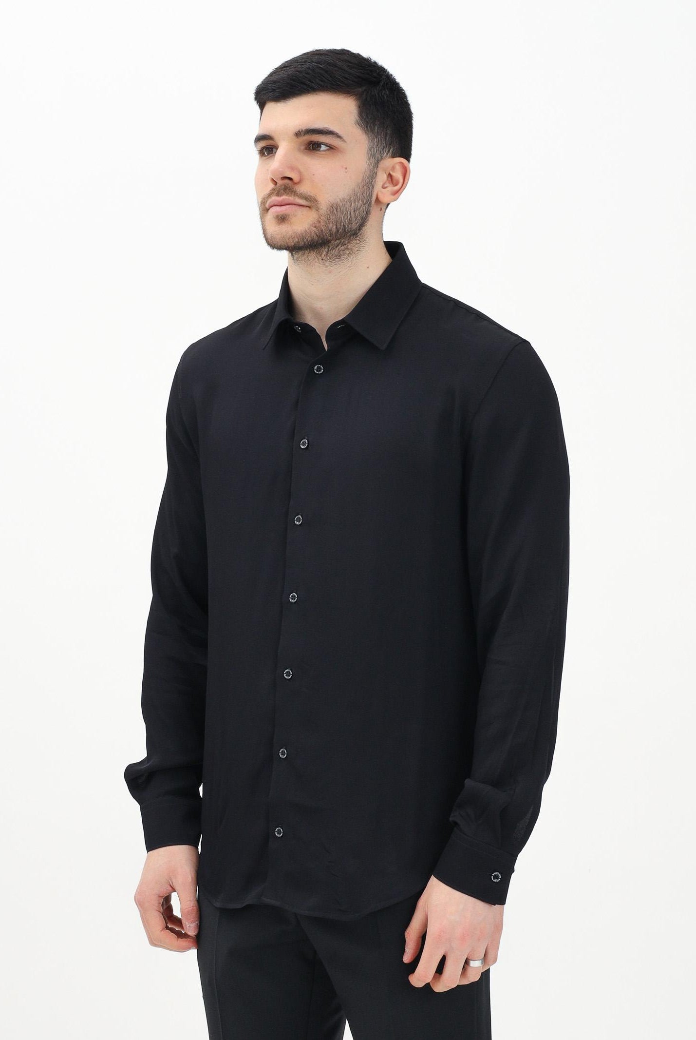 PATRIZIA PEPE Camicia a manica lunga nera da uomo 5C0310A093U K102 PATRIZIA PEPE