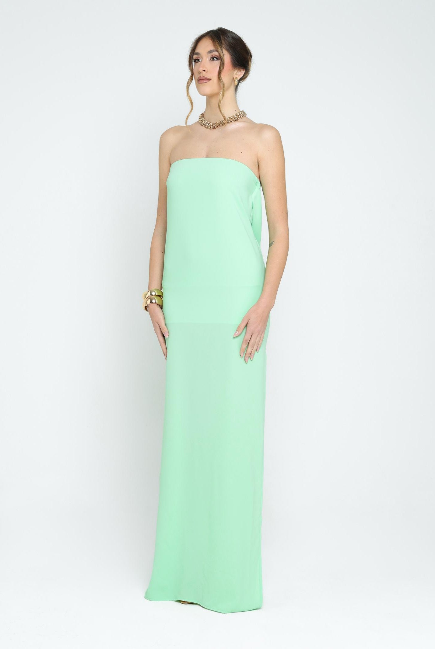 SANTAS Abito lungo CRUMBLE verde da donna PV2503 VERDE SANTAS