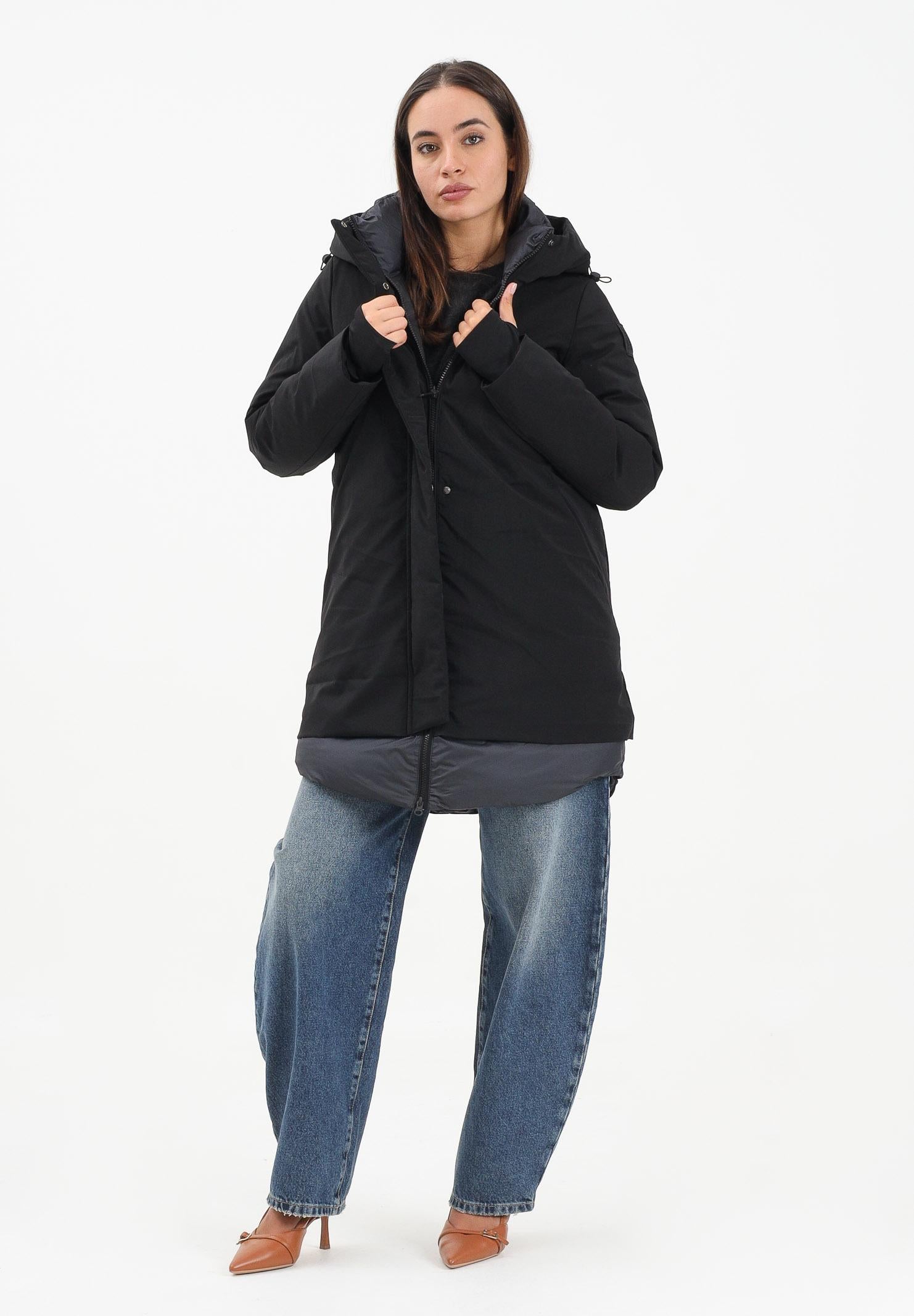 BOMBOOGIE Piumino lungo bio-materica nero da donna CW9146FPX5 90 BOMBOOGIE