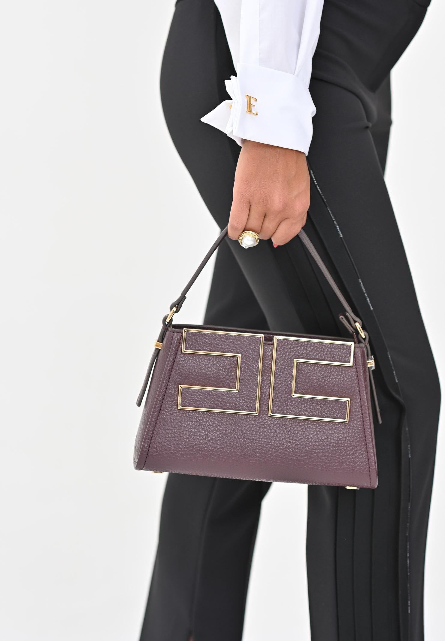 ELISABETTA FRANCHI Borsa a spalla bordeaux da donna con logo BS36A56E2 EA4 ELISABETTA FRANCHI