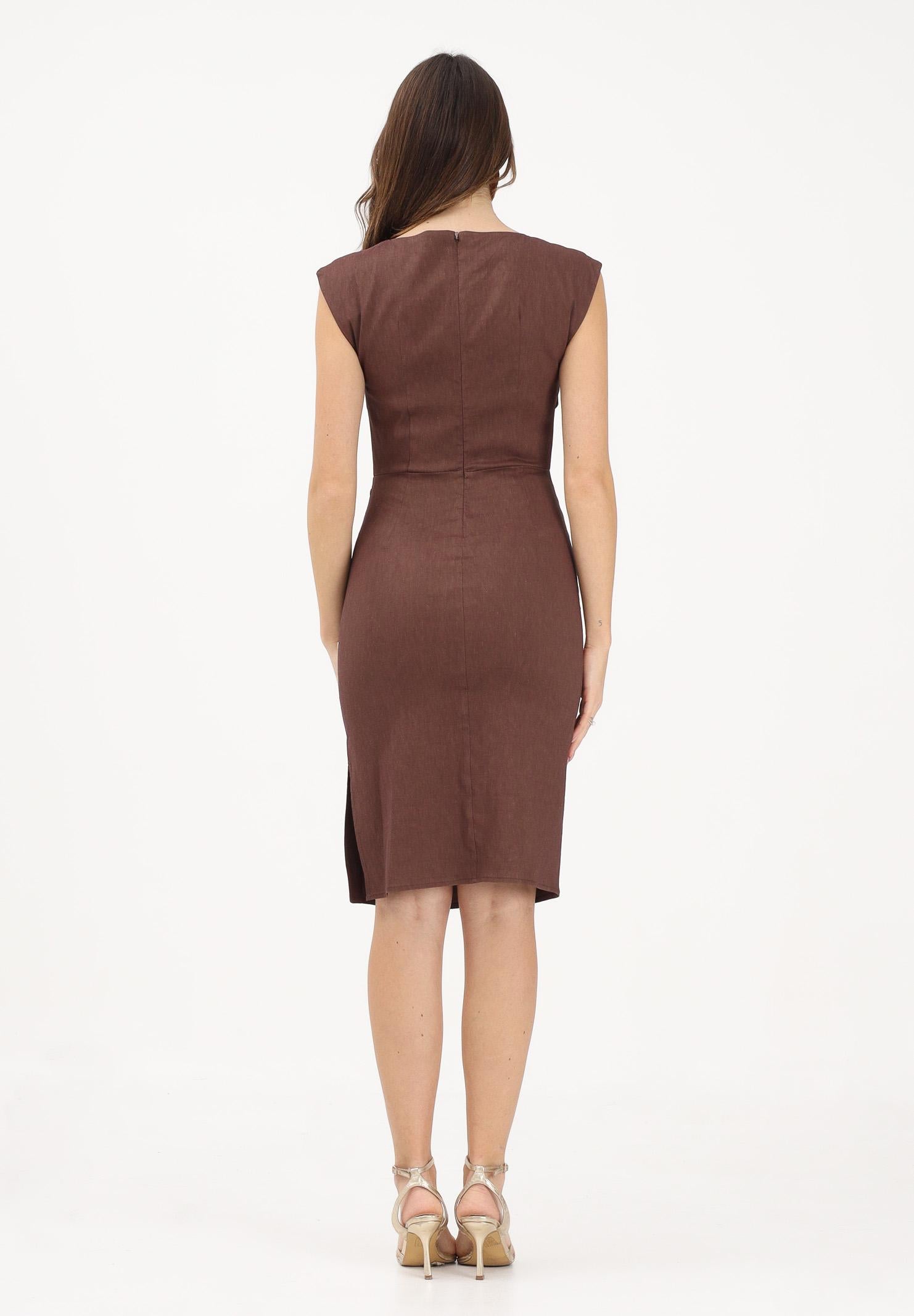 PINKO Abito midi marrone da donna in lino 106521A34I L78 PINKO