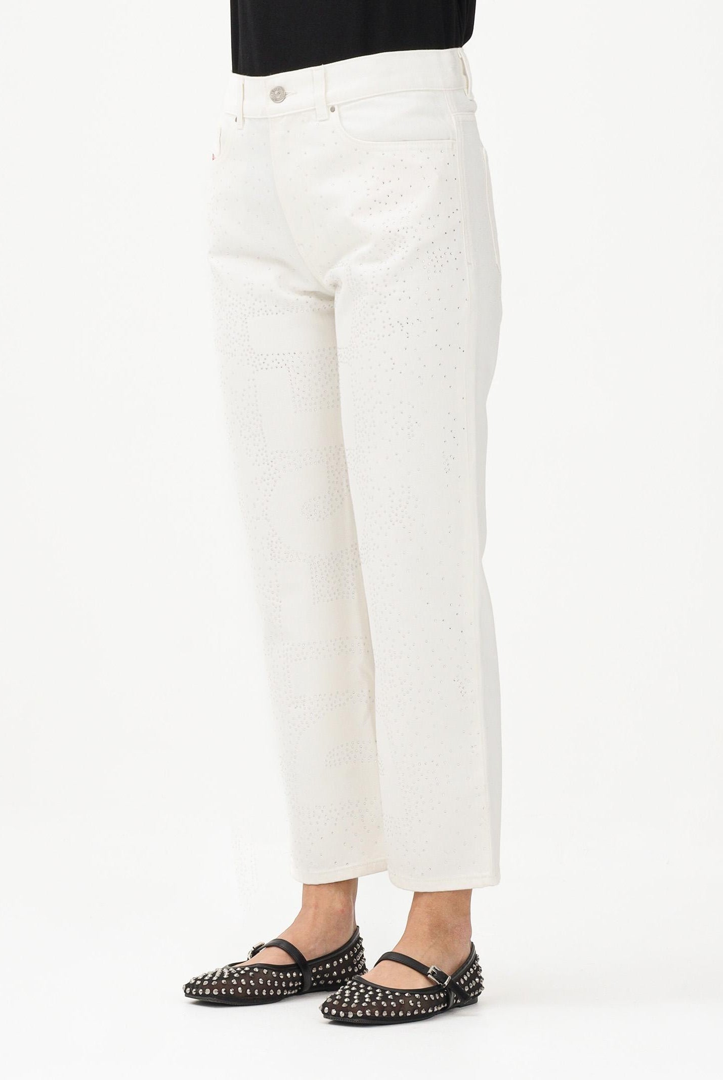 DIESEL Jeans in denim bianco per donna, ragazze e bambine con strass J00817KXBRP K141 DIESEL