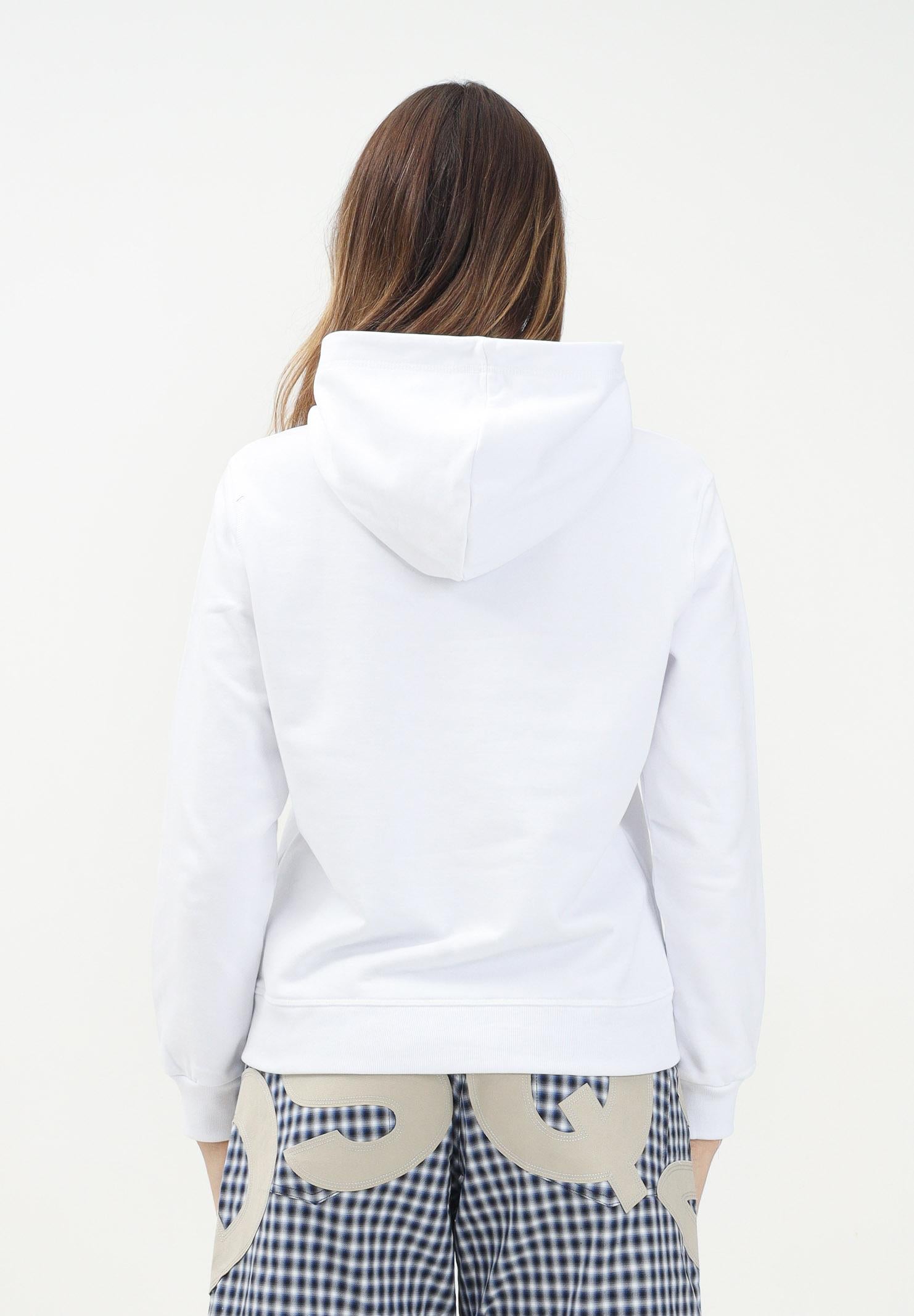 Felpa con cappuccio bianca per donna, ragazzi e bambini rifinita da ricamo logo DQ2750D0094 DQ100 DSQUARED2