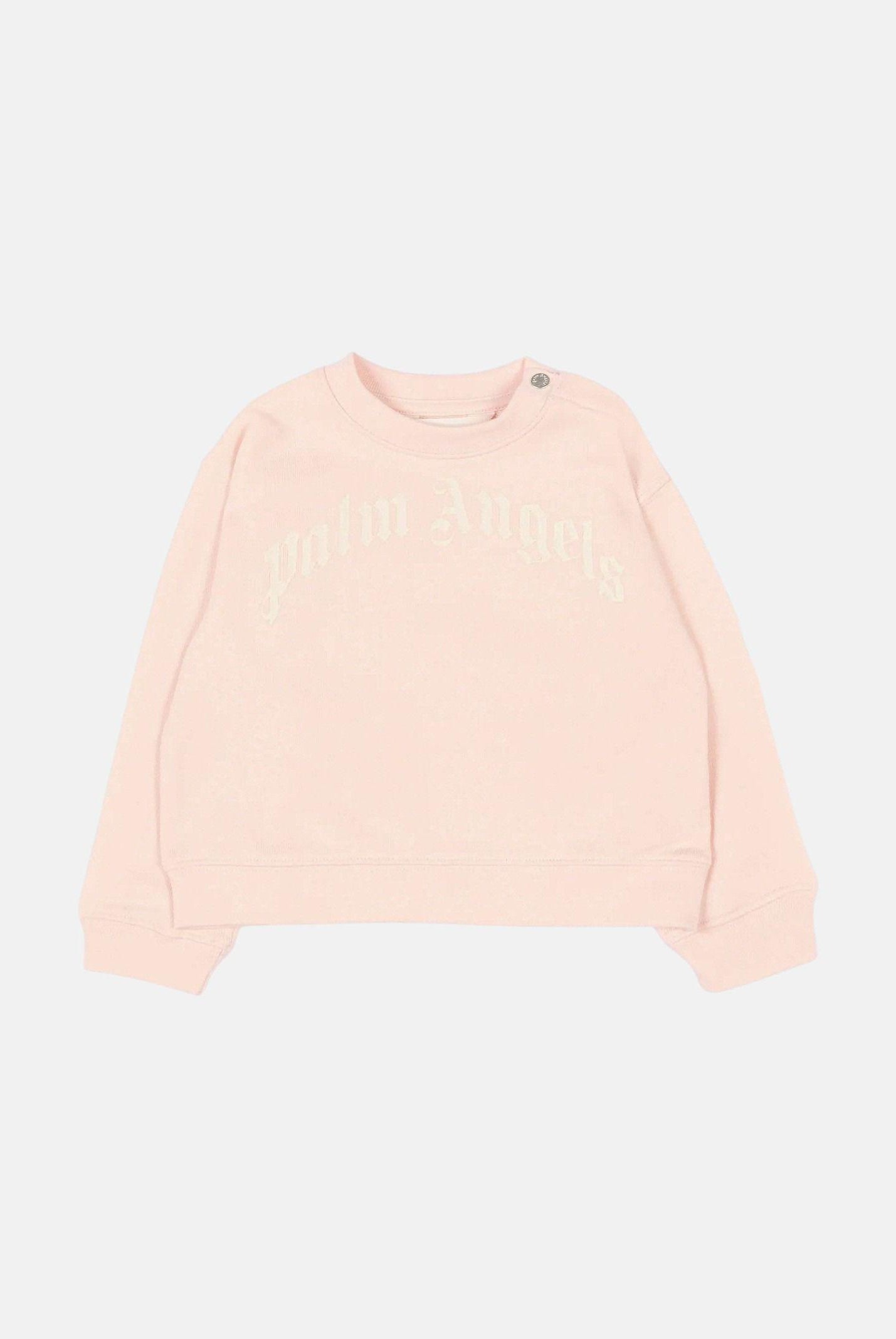PALM ANGELS Felpa girocollo rosa da neonato con logo PGXC001S26FLE002 042 PALM ANGELS