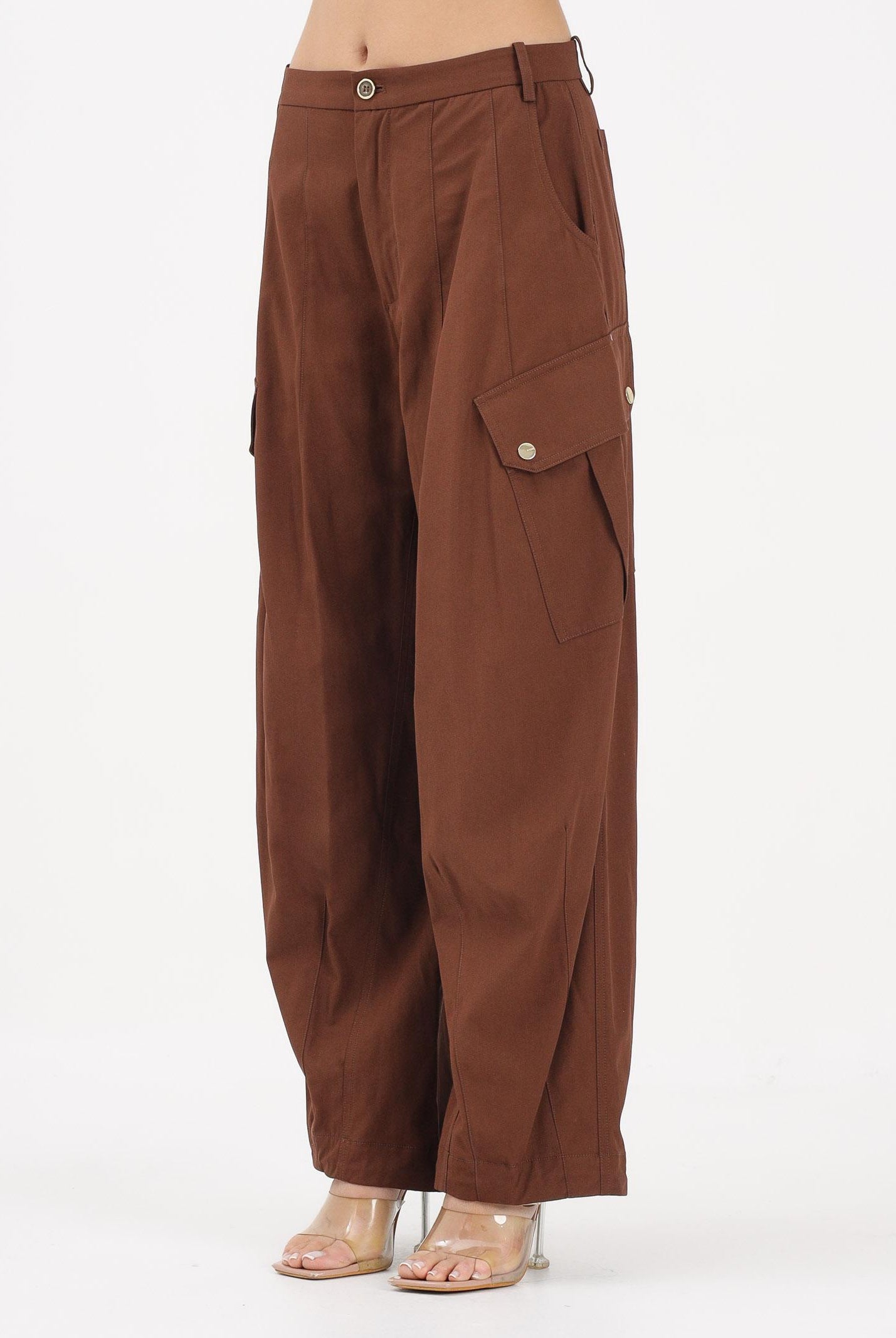 PINKO Pantalone cargo marrone da donna 106278A2ER L78 PINKO