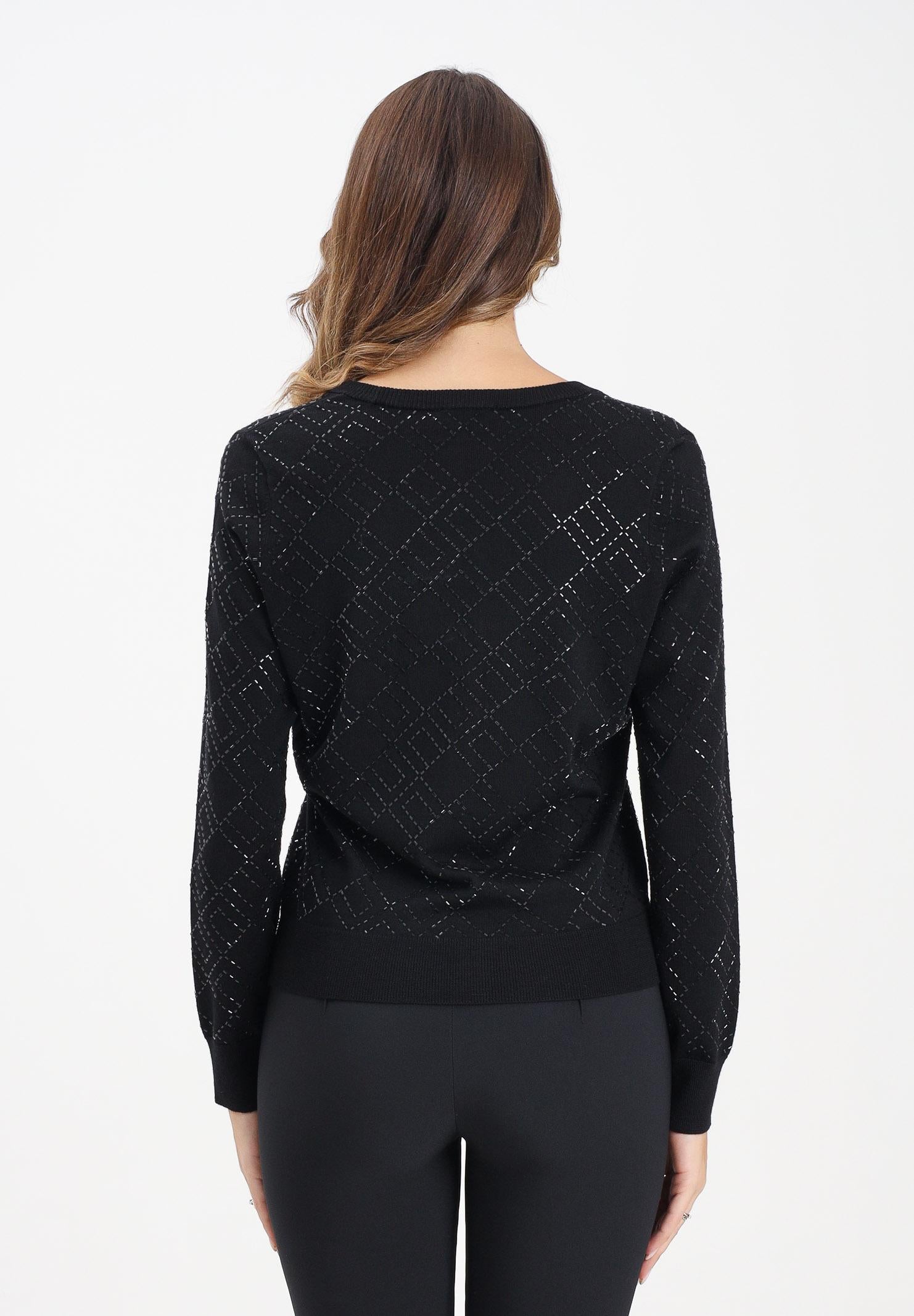 ELISABETTA FRANCHI Cardigan nero da donna con cristalli<BR/> MK26B56E2 188 ELISABETTA FRANCHI