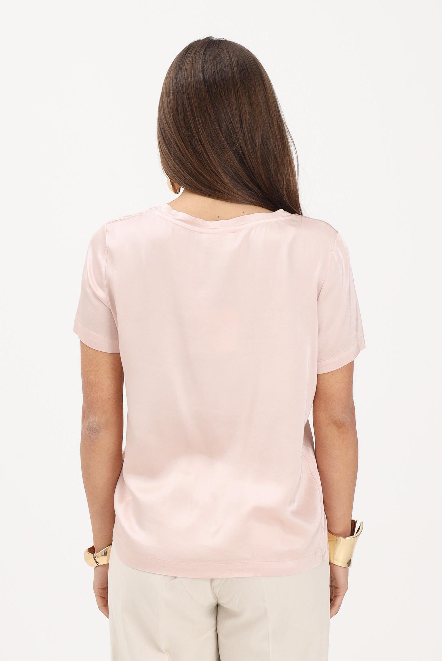 VICOLO t-shirt in satin elasticizzato rosa donna. AB0083 RO VICOLO