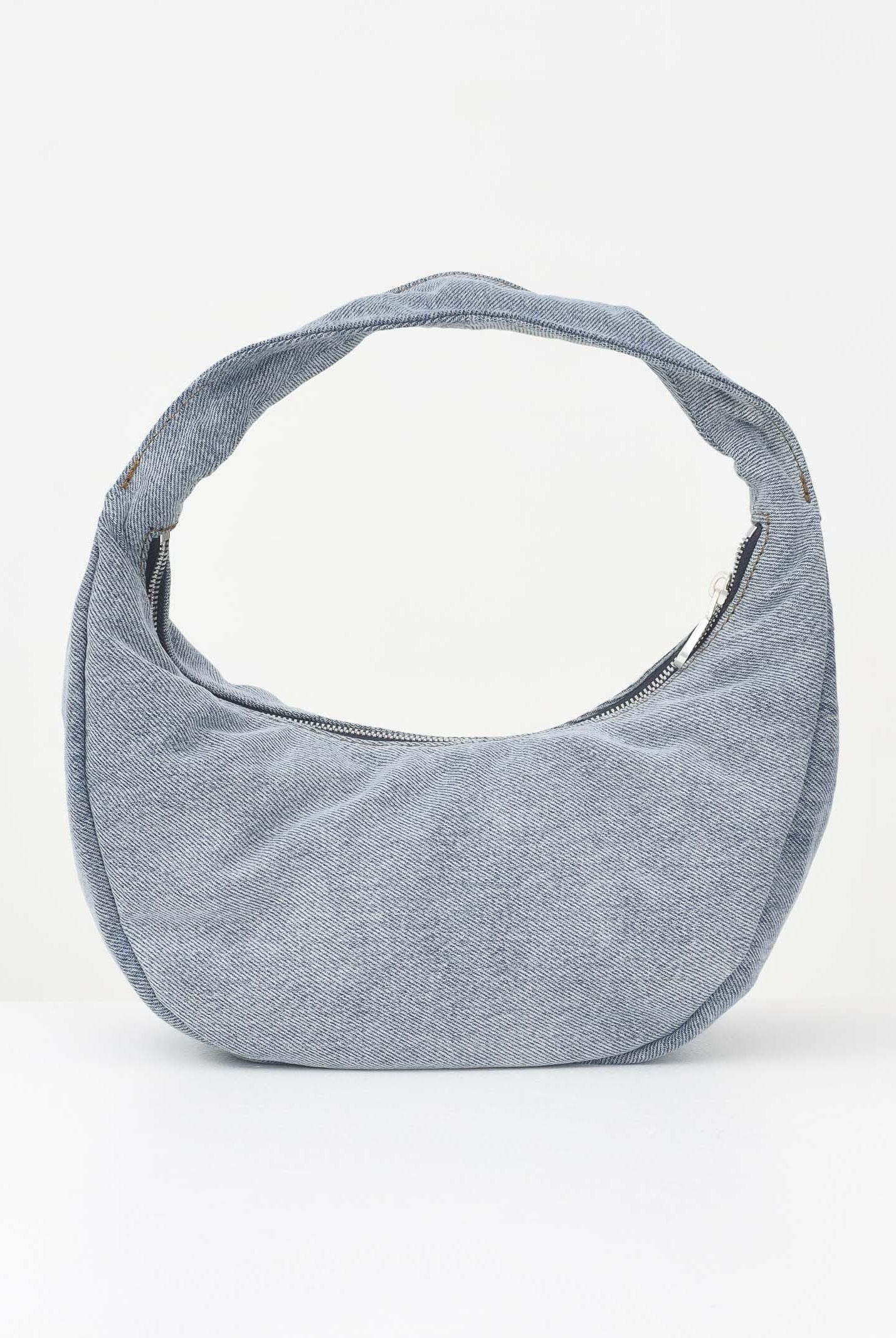 CALVIN KLEIN Borsa a spalla in denim chiaro da donna con logo LV04F3207G VGO CALVIN KLEIN