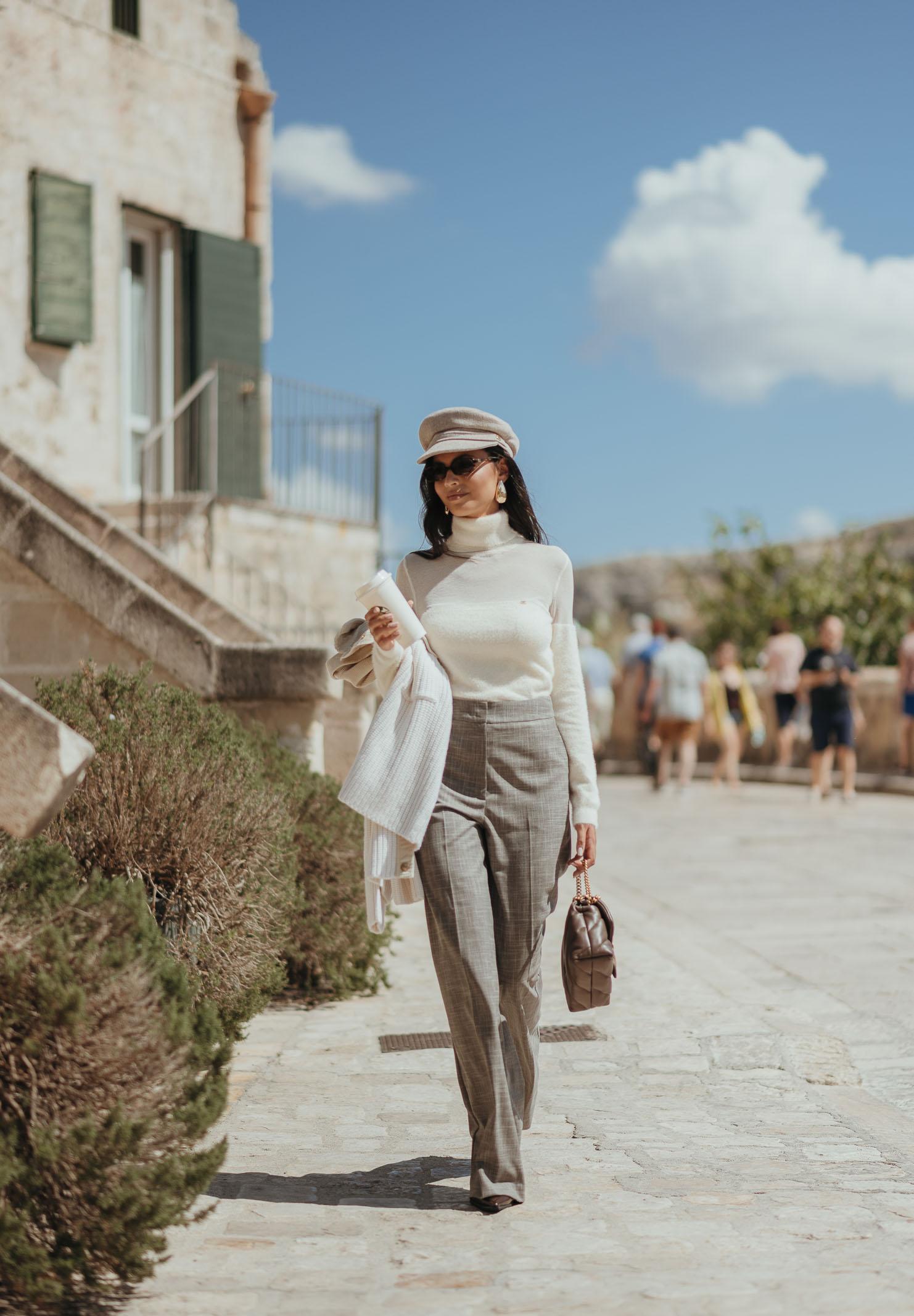 SIMONA CORSELLINI Pantalone elegante grigio da donna con motivo gessato incrociato A25CPPA015S1-C00298 V0000 SIMONA CORSELLINI