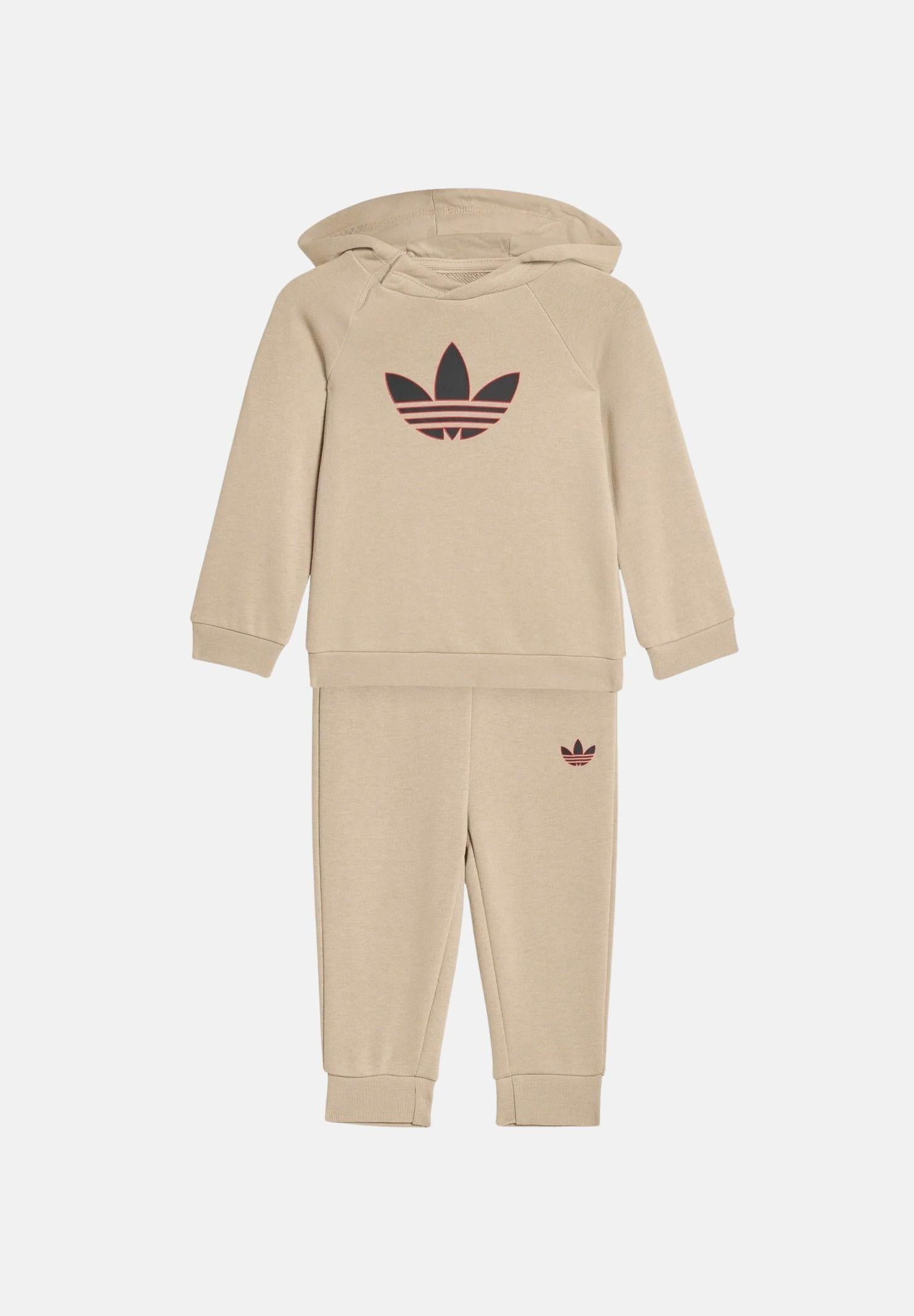 ADIDAS ORIGINALS Tuta GRAPHIC TREFOIL beige da neonato KD3163 . ADIDAS ORIGINALS