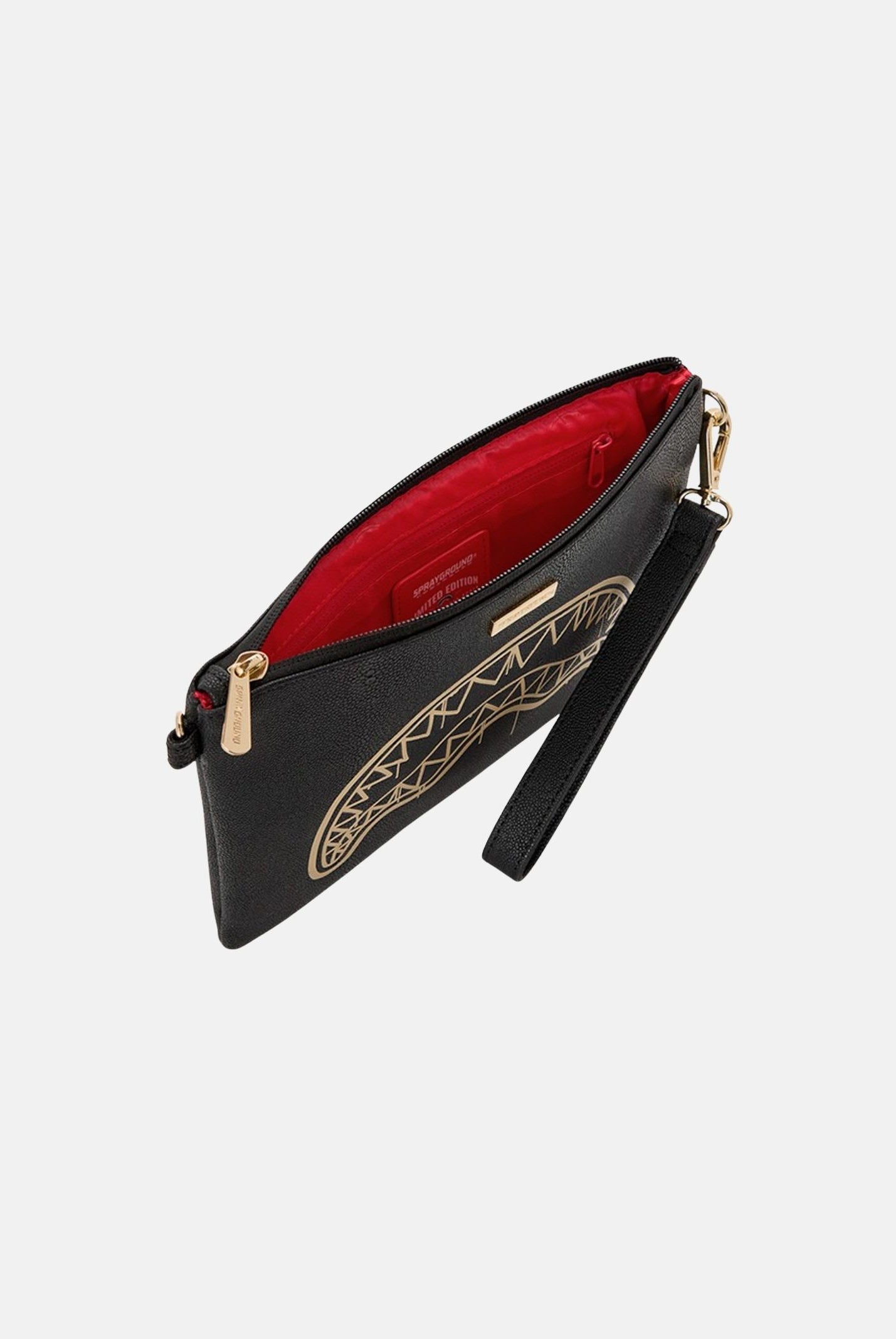 SPRAYGROUND Pochette That Gold Drap nera per uomo e donna 910B8977NSZ . SPRAYGROUND