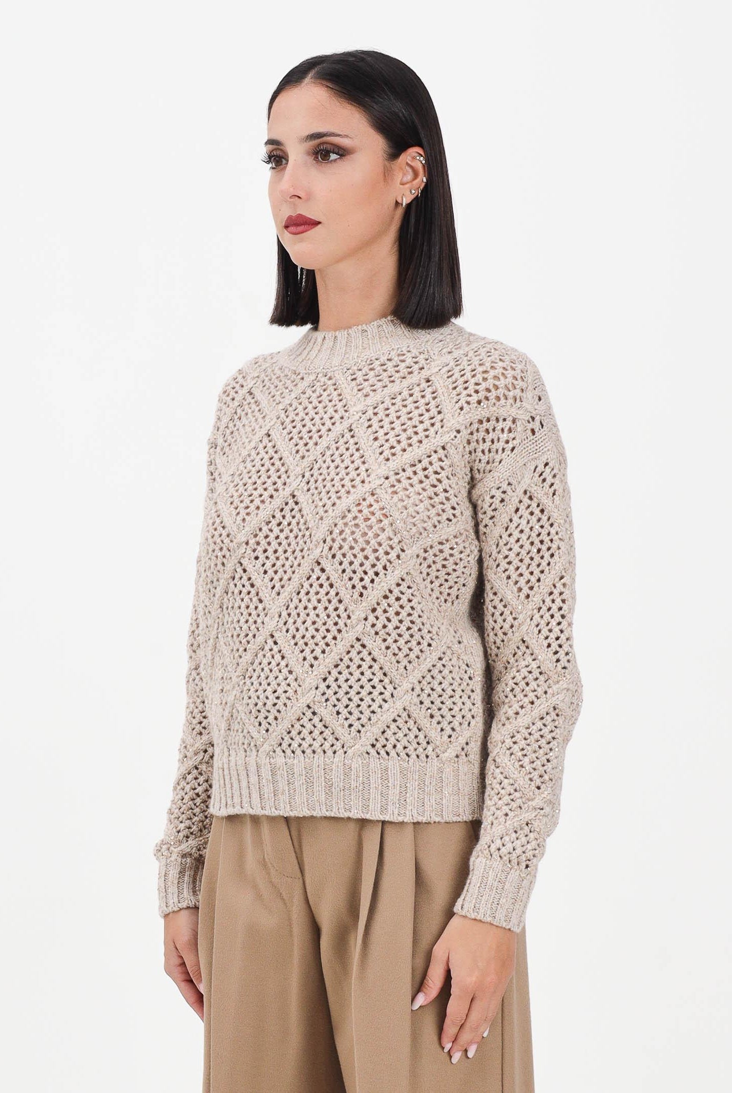 MAX MARA Maglioncino girocollo ELLADE beige da donna 2526366052600 001 MAX MARA