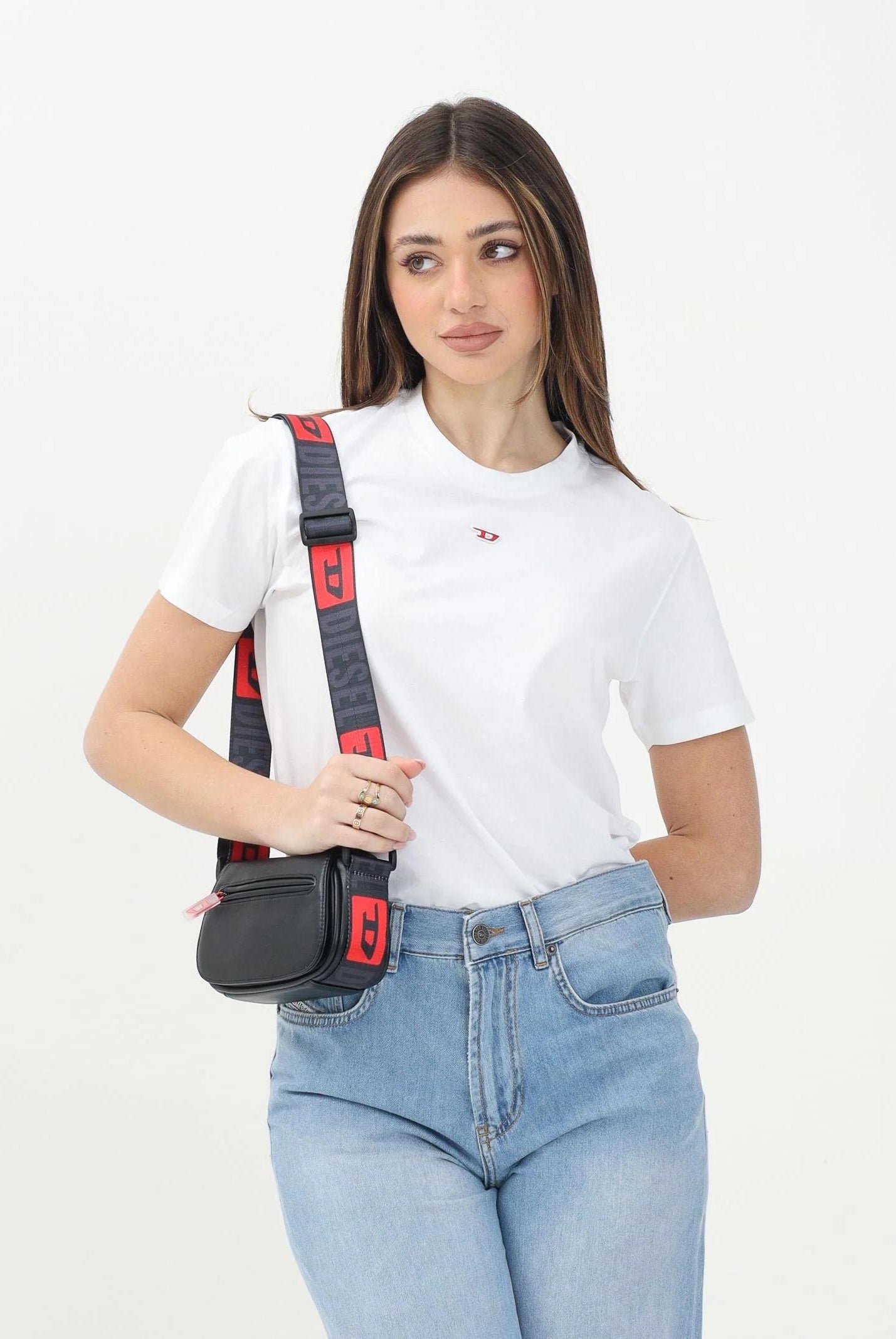 DIESEL T-shirt a manica corta Tdiegord bianca per donna, ragazzi e bambini J022370GRAI K100 DIESEL