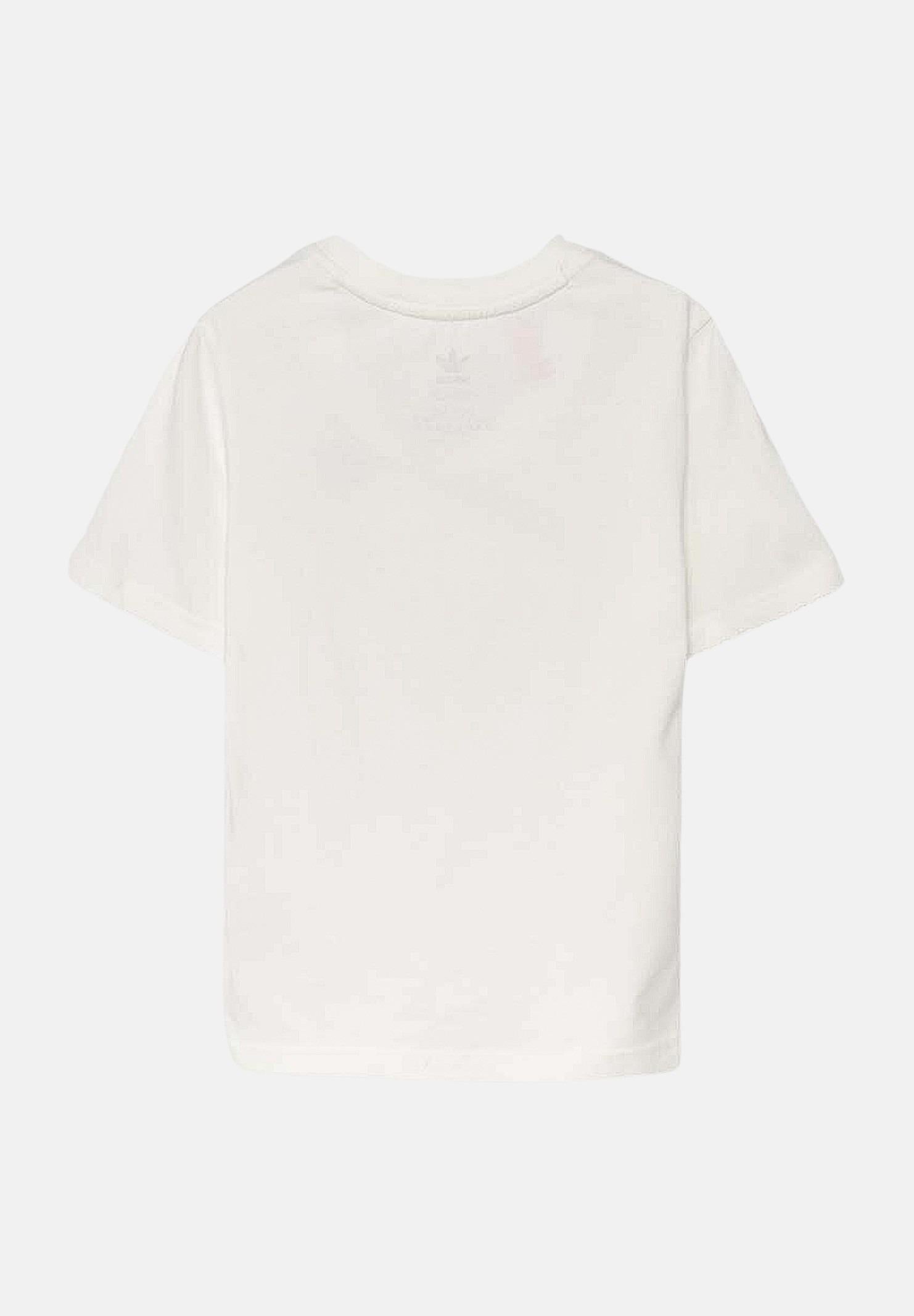 ADIDAS ORIGINALS T-shirt a manica corta bianca per bambino e bambina con ricamo logo IX5266 . ADIDAS ORIGINALS