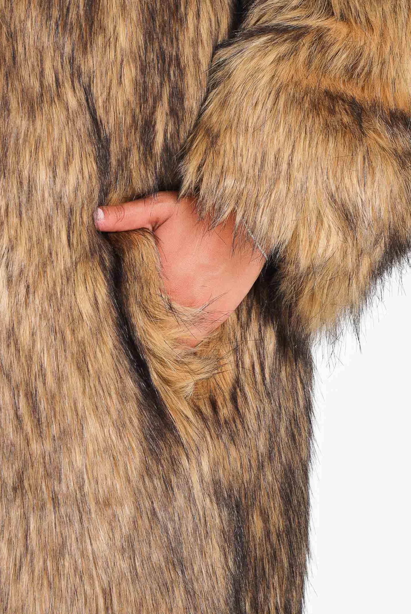 DSQUARED2 Pelliccia lunga in eco-pelliccia beige per donna e ragazze DQ3057D0AEB DQ716 DSQUARED2