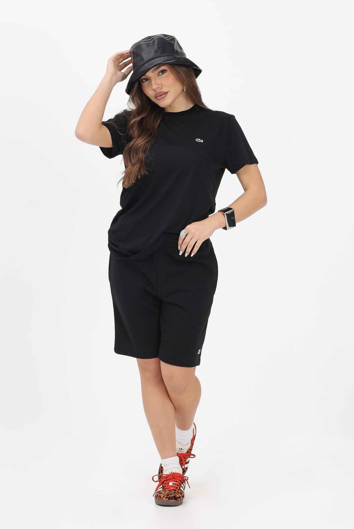 LACOSTE Shorts sportivo nero per uomo e donna con logo GH9860 031 LACOSTE