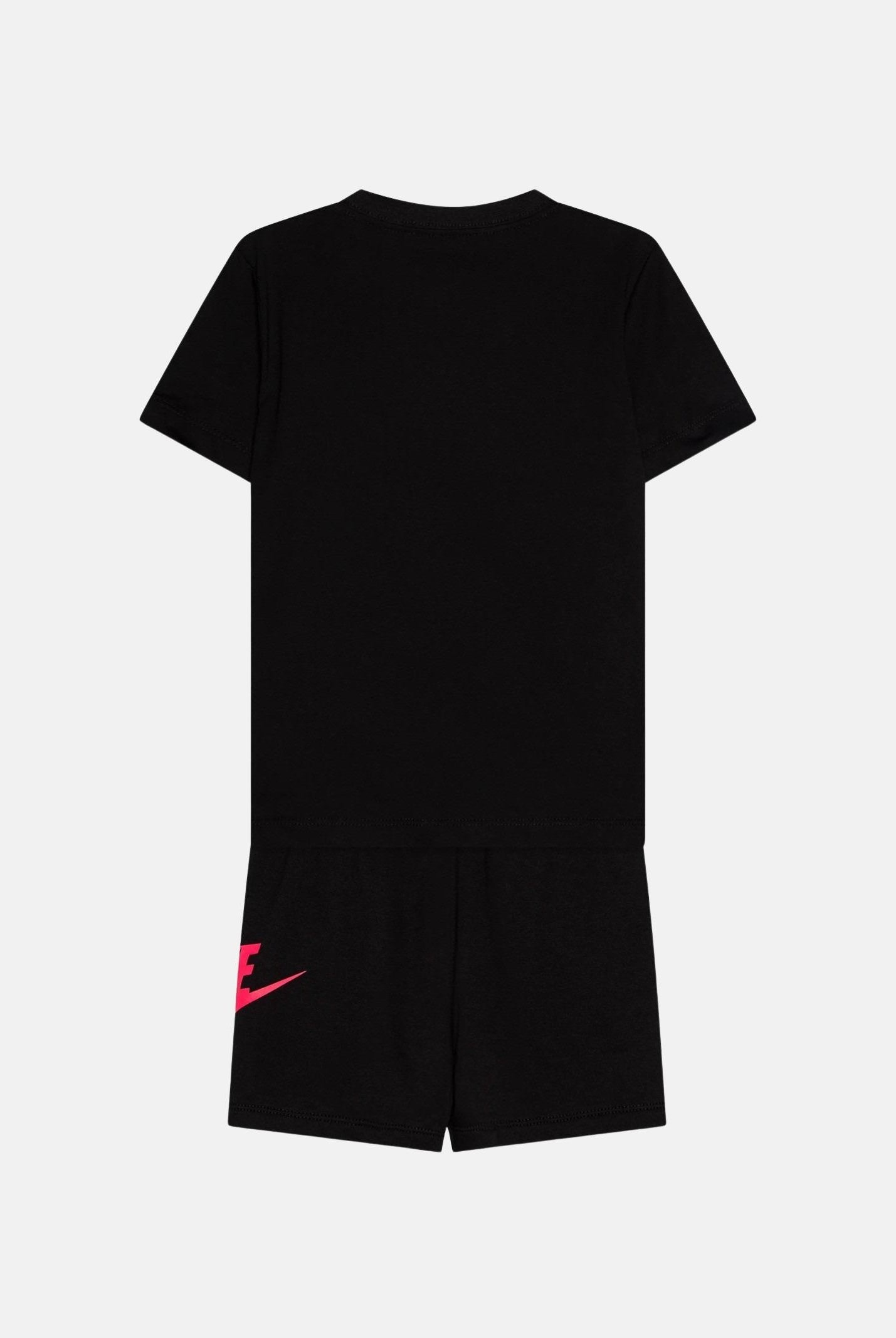 Completino CLUB TEE nero da bambina con stampa logo fluo 86L596 A1U NIKE