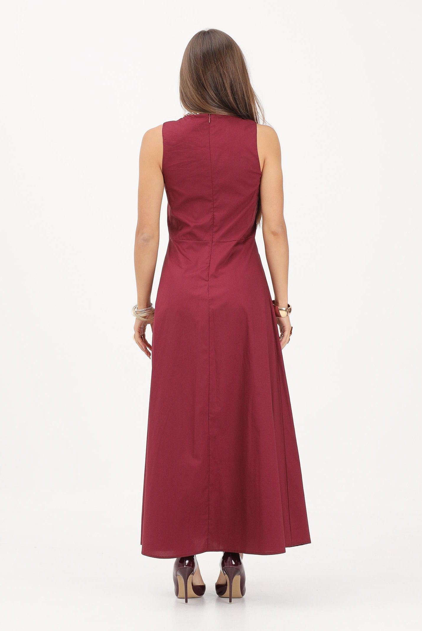 VICOLO abito lungo elegante bordeaux donna. AB1814 BO VICOLO