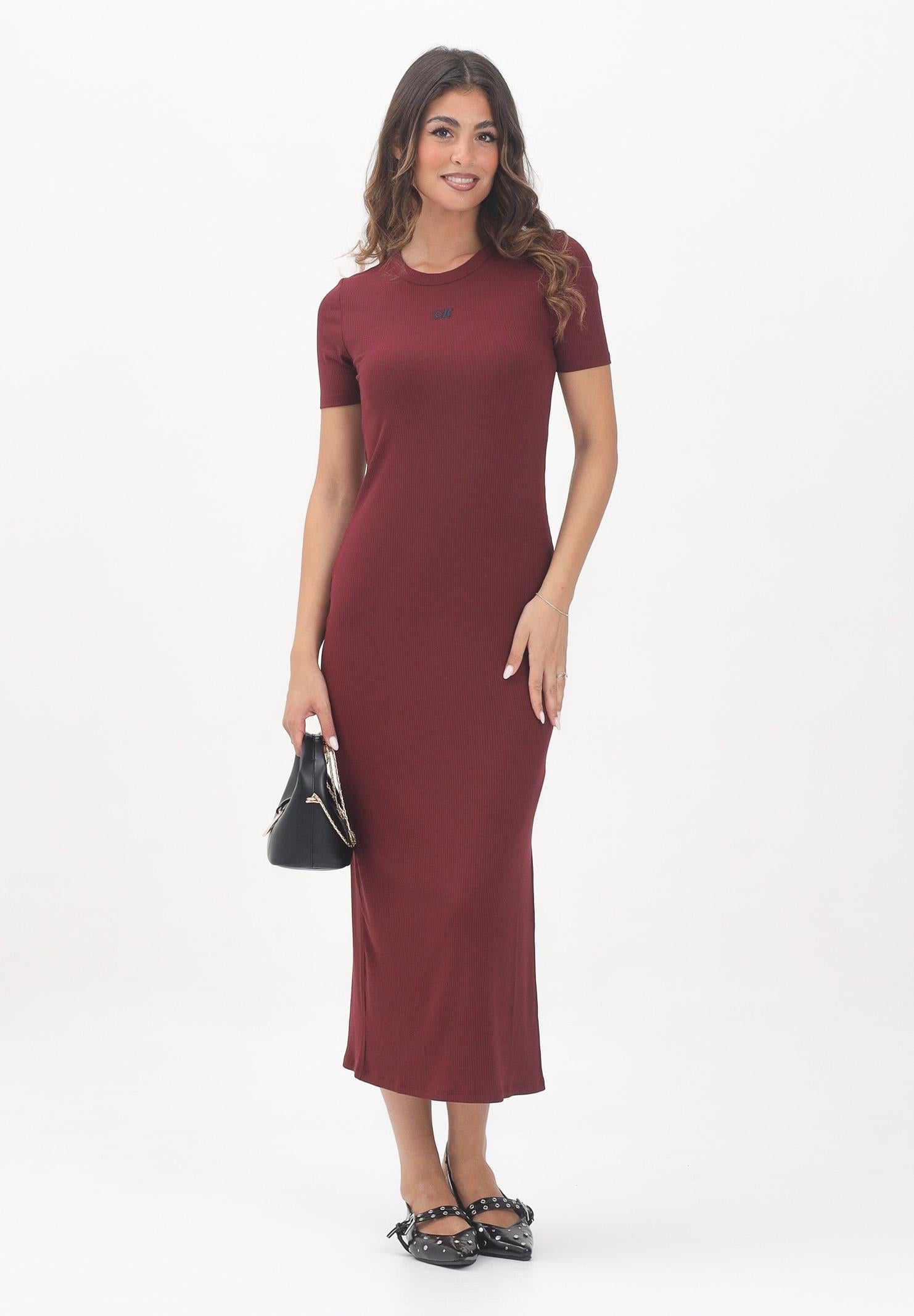 CALVIN KLEIN JEANS Abito midi bordeuax da donna con logo LV044C902GVLP CALVIN KLEIN JEANS