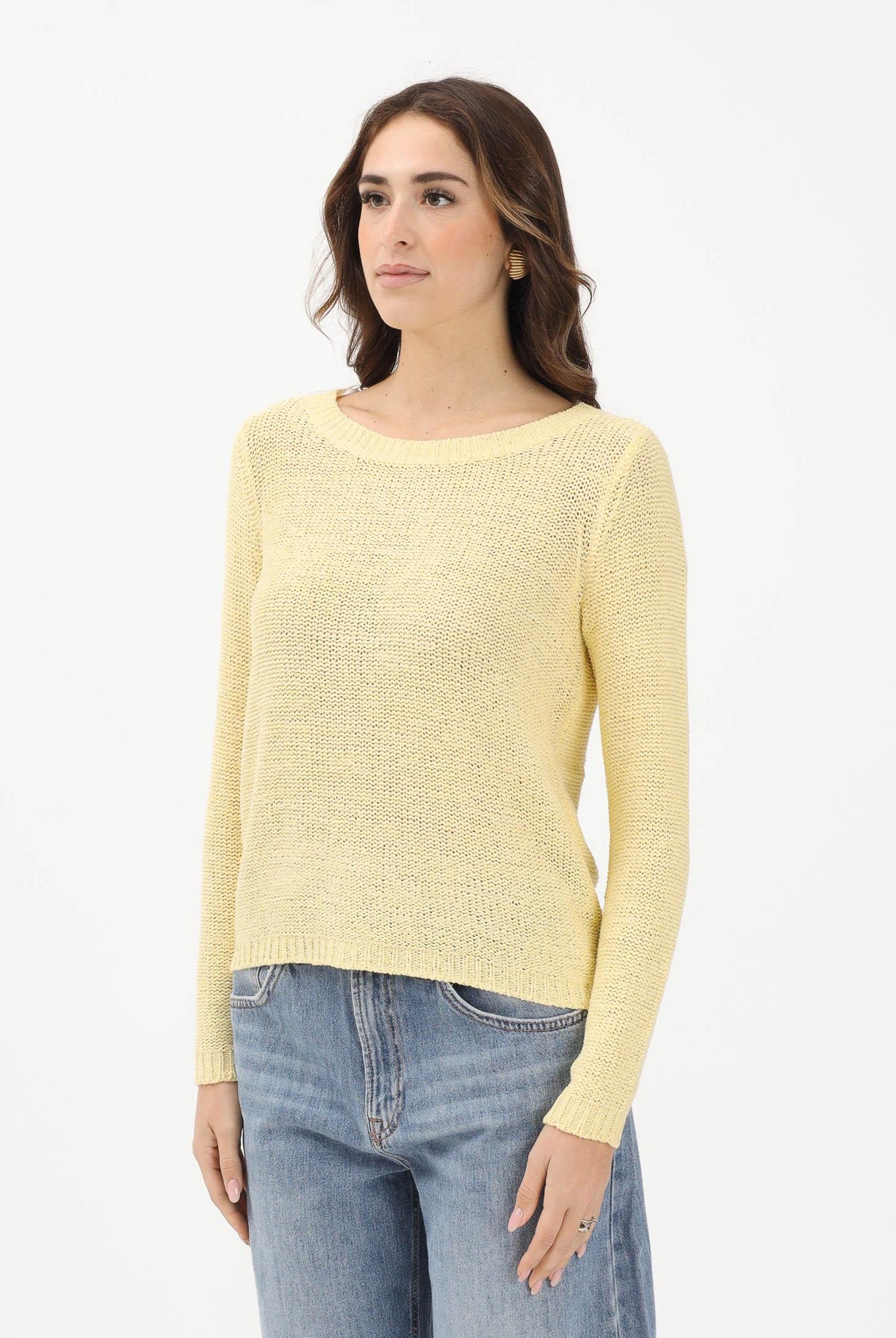 ONLY Maglioncino girocollo giallo da donna 15113356 SU ONLY