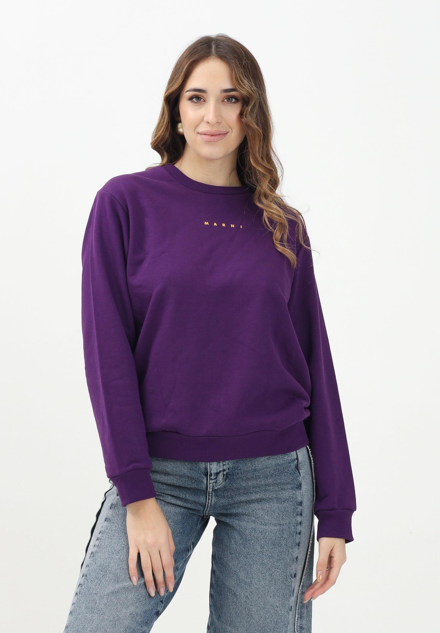 MARNI Felpa girocollo viola per donna, ragazzi e bambini con logo "MARNI" M01408M00V0 0M609 MARNI