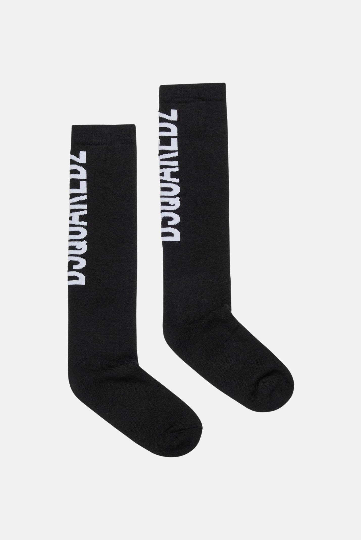 DSQUARED2 Calzini lunghi in filato misto cotone neri per uomo e donna con logo DQ2358D0A7D DQ900 DSQUARED2