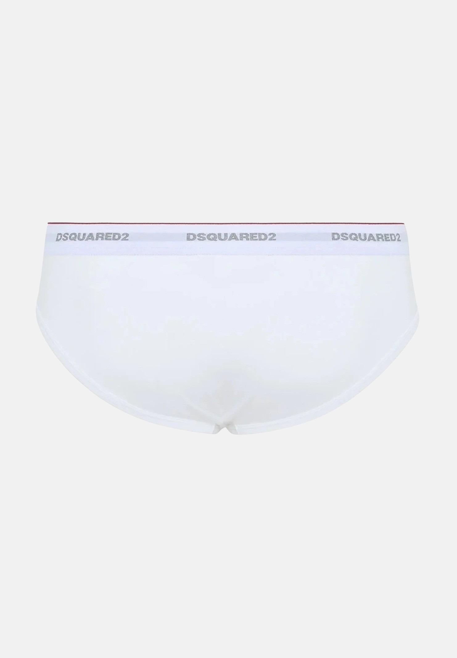 DSQUARED2 Slip (3pz) bianchi da uomo con fascia elastica logata DCX300060 100 DSQUARED2