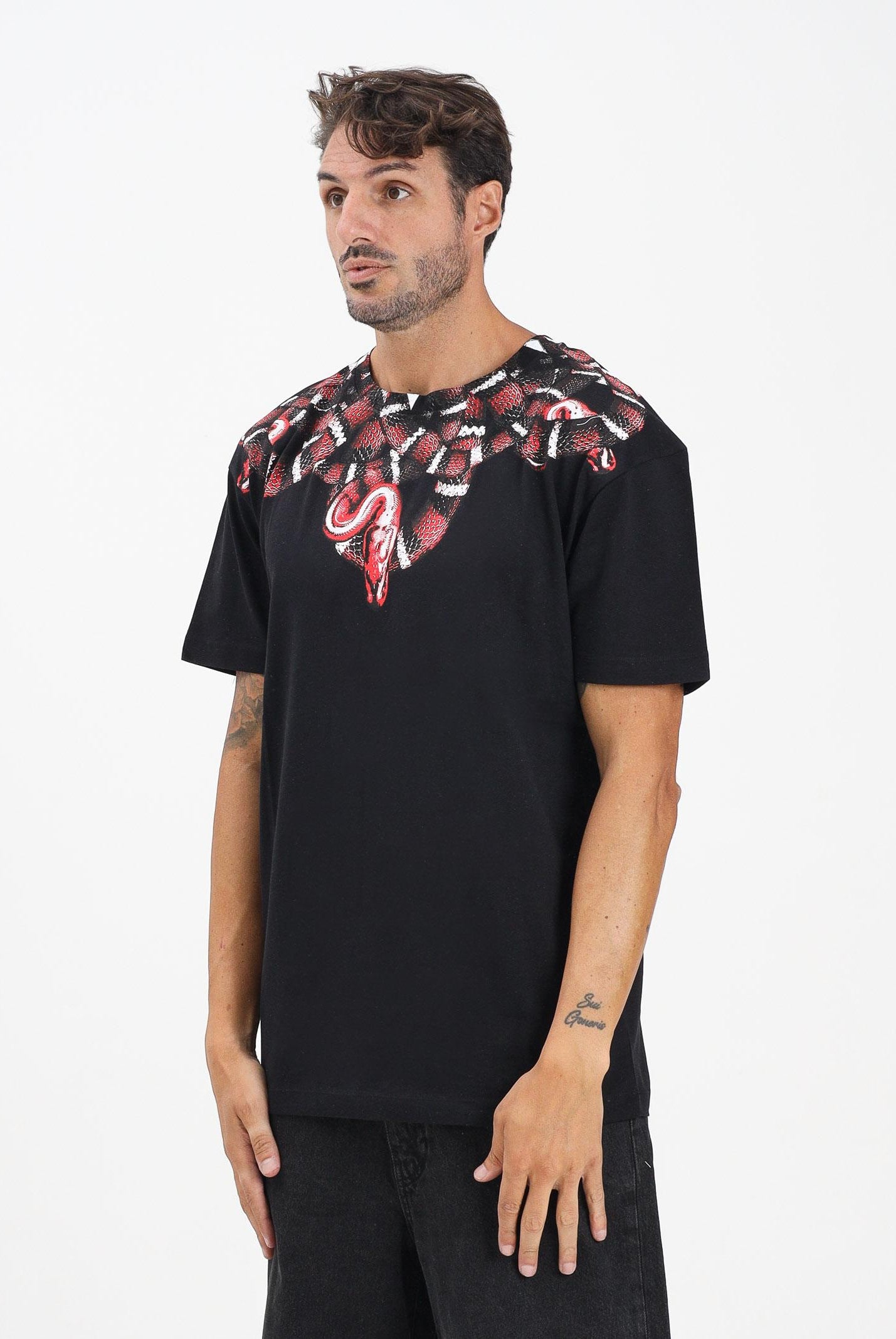 MARCELO BURLON COUNTY OF MILAN T-shirt a manica corta nera da uomo con stampa serpente F5CAMATH033 110 MARCELO BURLON COUNTY OF MILAN