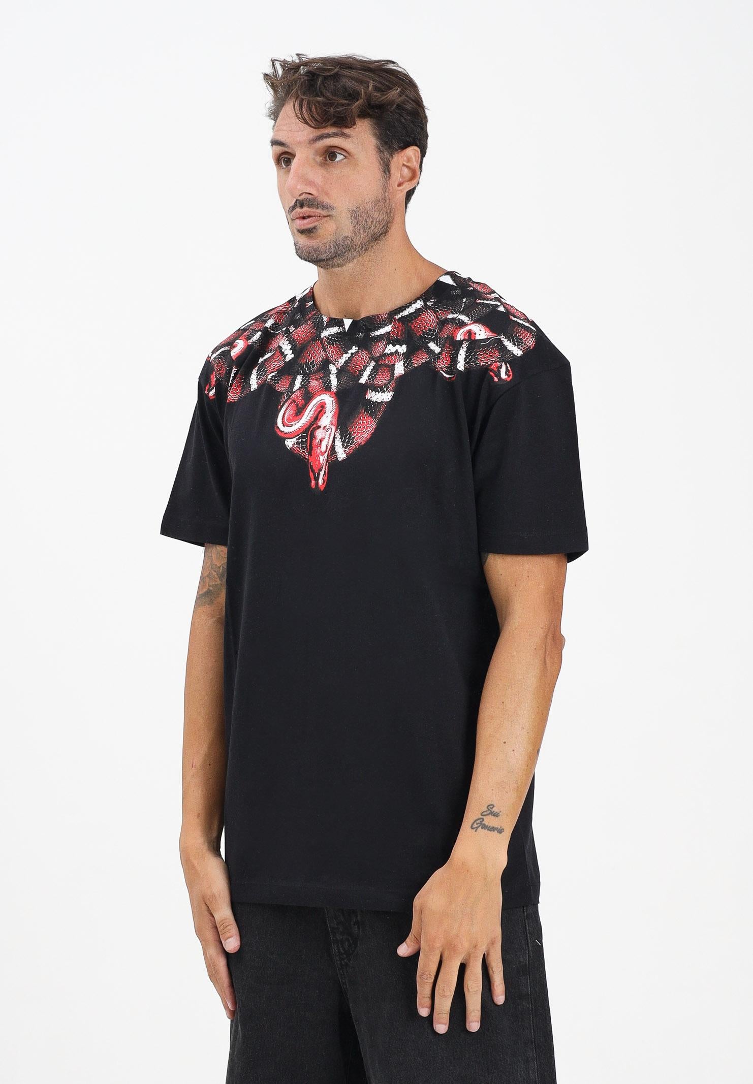 MARCELO BURLON COUNTY OF MILAN T-shirt a manica corta nera da uomo con stampa serpente F5CAMATH033 110 MARCELO BURLON COUNTY OF MILAN