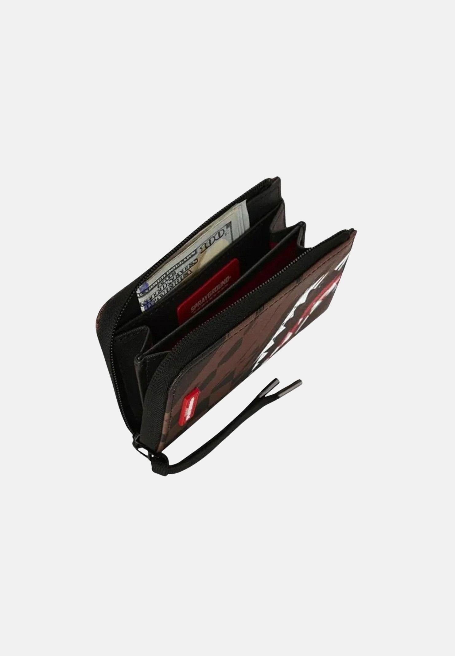 SPRAYGROUND Portafogli SMEARED GRUNGE WALLET marrone e nero per uomo e donna 910W8971NSZ . SPRAYGROUND