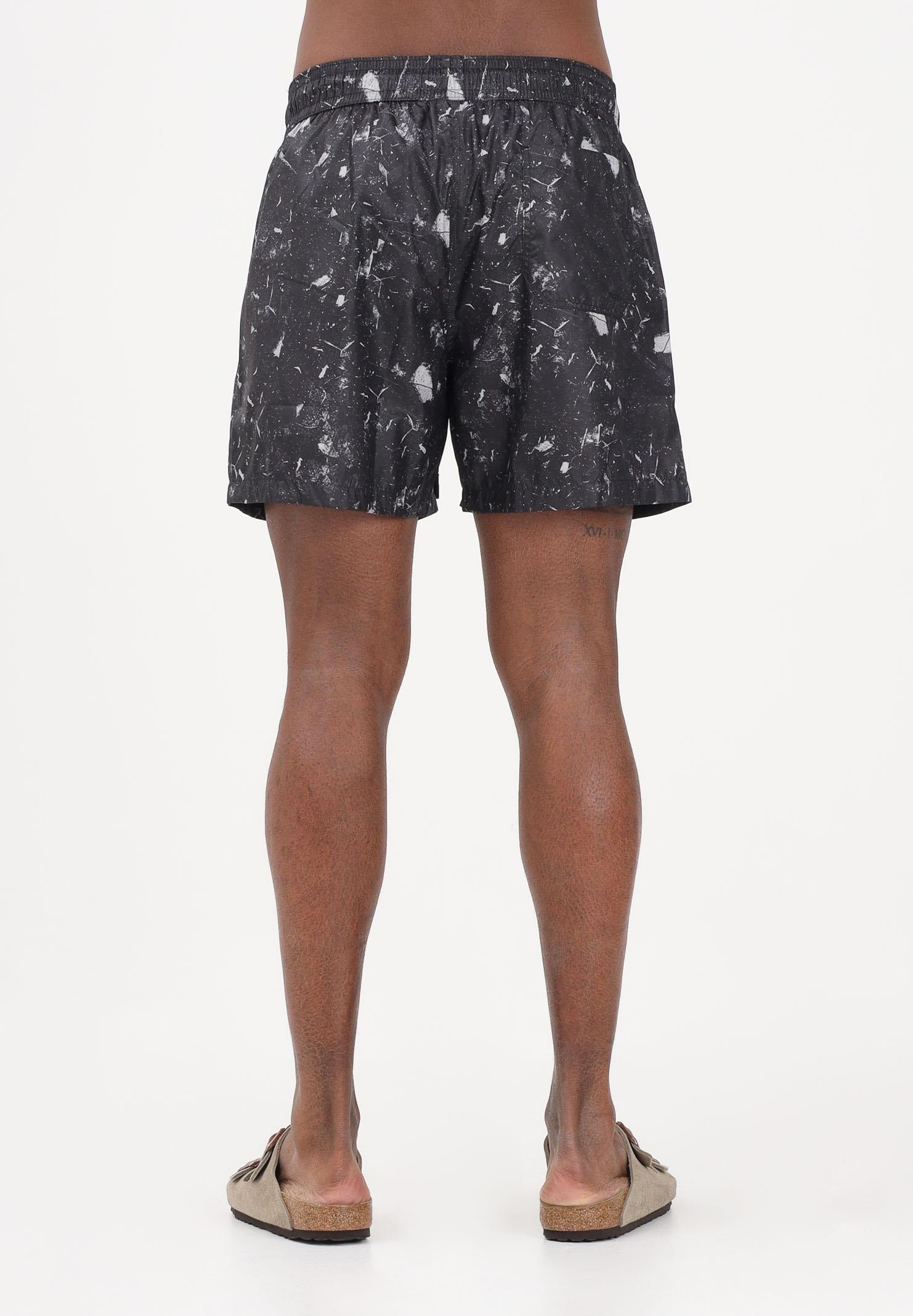 I'M BRIAN Shorts mare nero da uomo con fantasia astratta BC3752 0028 I'M BRIAN