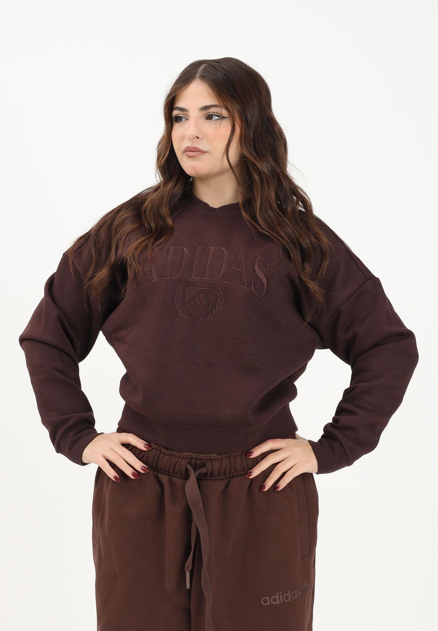 ADIDAS ORIGNALS Felpa girocollo Cozy Holiday Graphic marrone da donna JM1794 . ADIDAS ORIGINALS