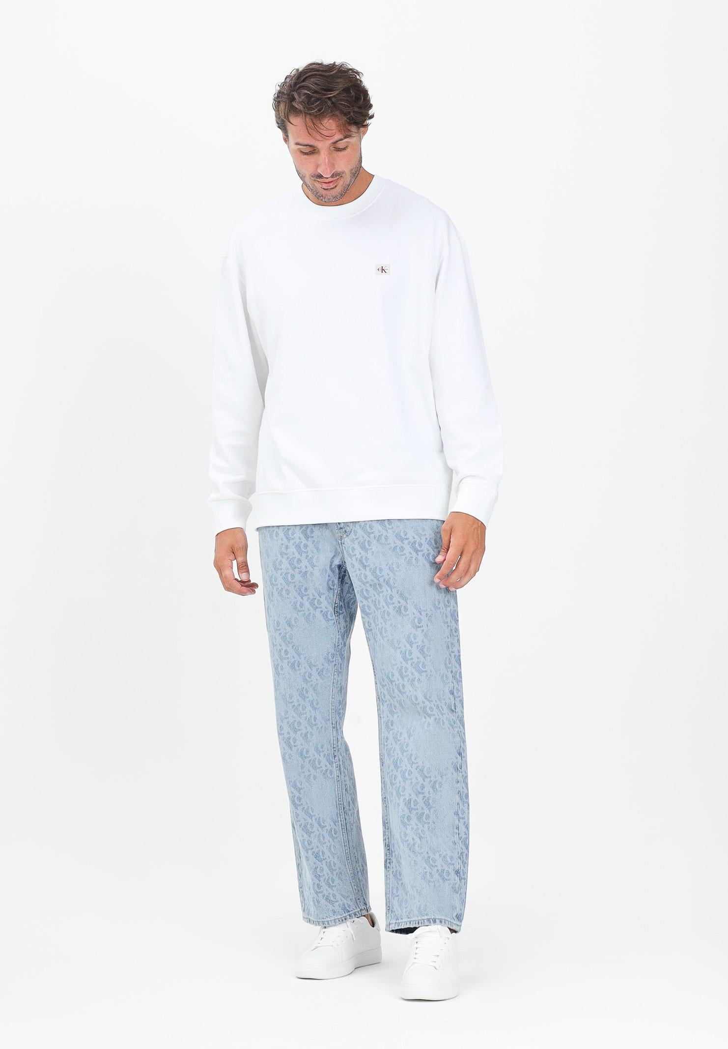 CALVIN KLEIN JEANS Jeans 90's Straight in denim chiaro da uomo con stampa logo LV04RC721GX6J CALVIN KLEIN JEANS