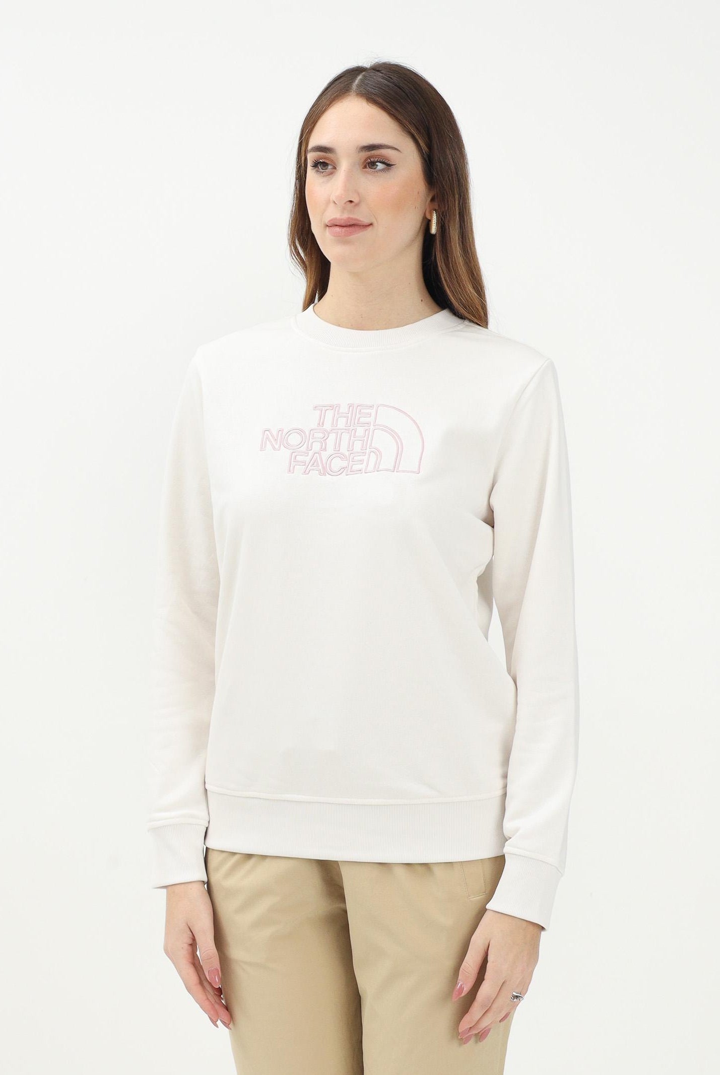 THE NORTH FACE Felpa girocollo Drew Peak Light panna da donna NF0A8C1EATW1 . THE NORTH FACE